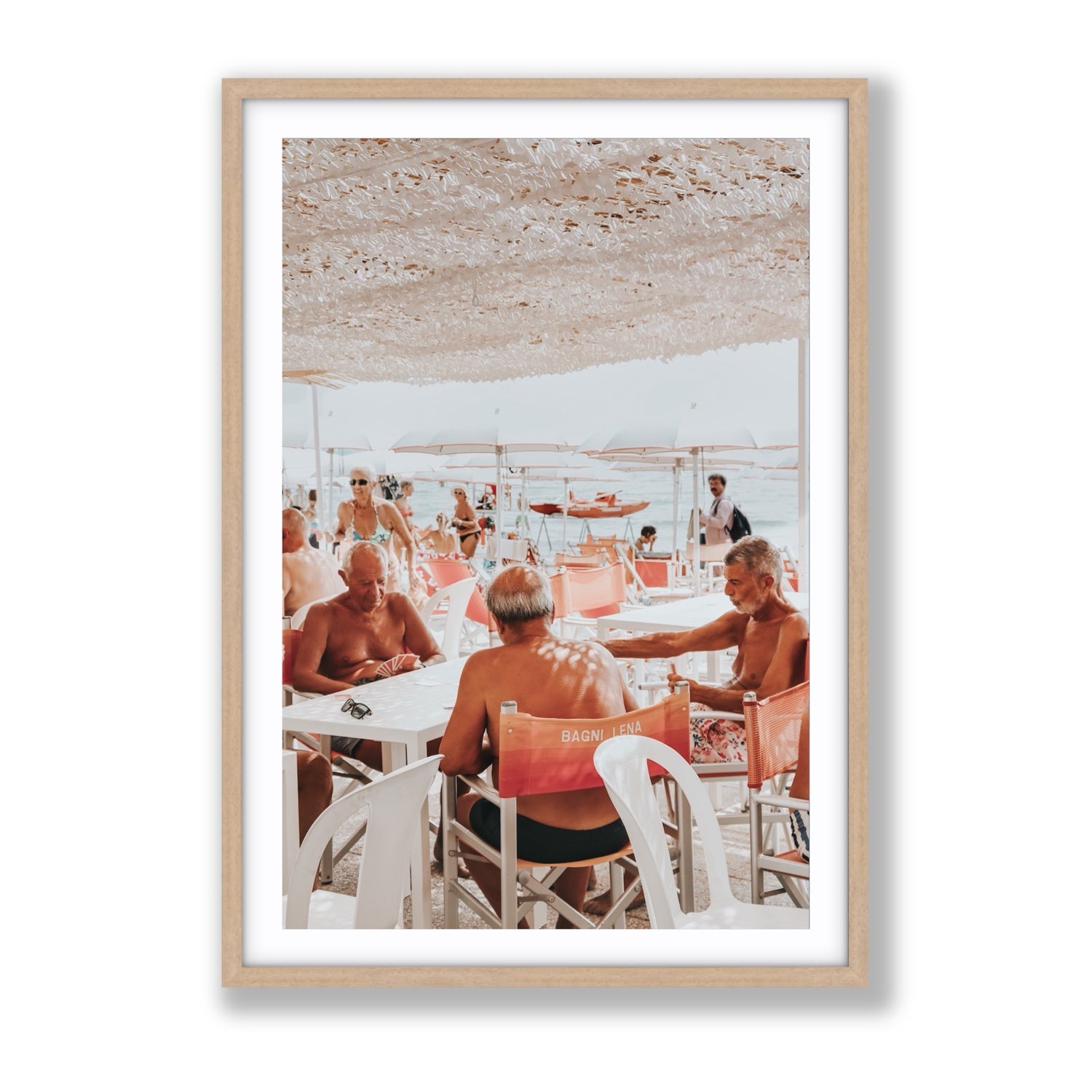 The Players fine art print, Alassio, Italy, Gallery, Natural Oak Frame · Matboard, Fine Art Print