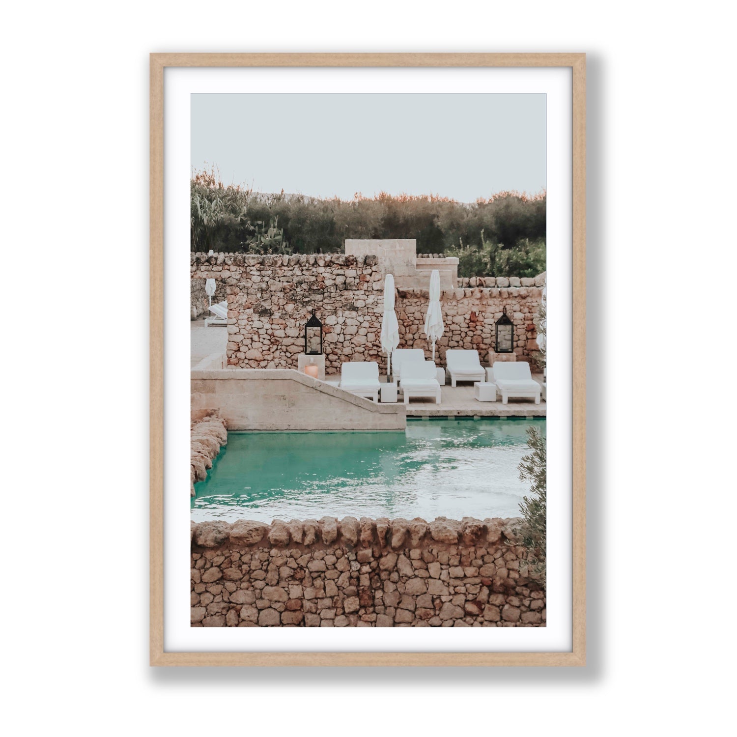 Stone Refuge fine art print, Puglia, Italy, Gallery, Natural Oak Frame · Matboard, Fine Art Print