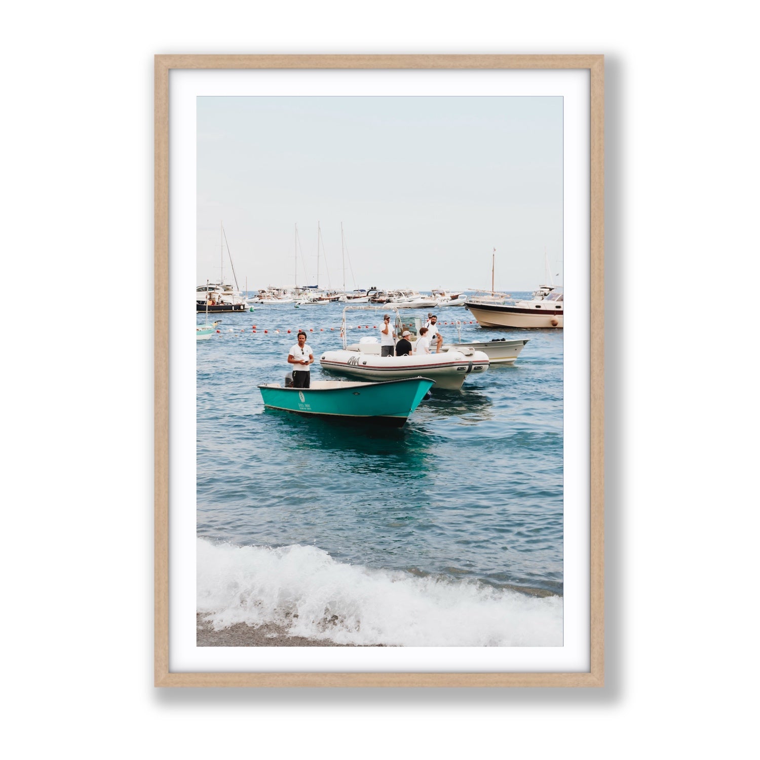 Twilight Tenders Positano wall art Gallery fine art print in natural oak frame with matboard