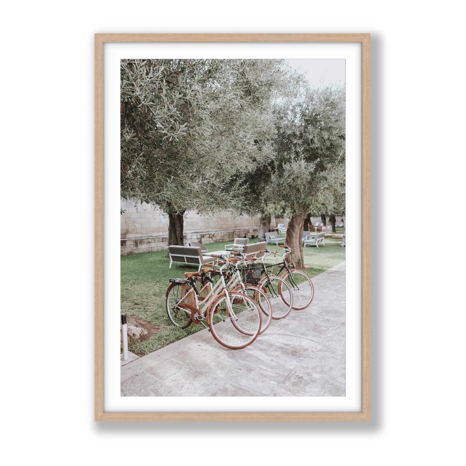 Classic Cruisers Puglia wall art Gallery fine art print in natural oak frame with matboard