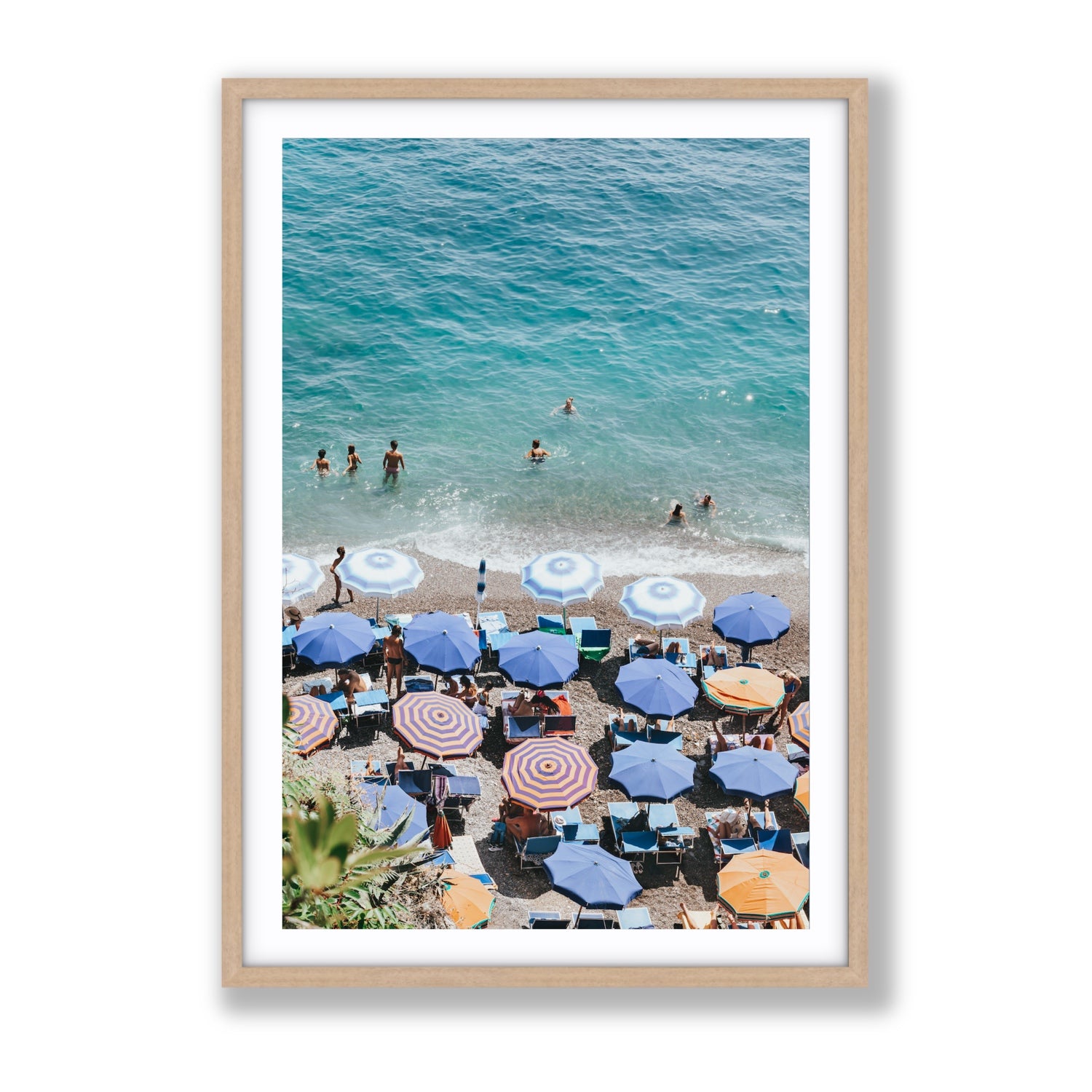 Paradise Beach fine art print, Positano, Italy, Gallery, Natural Oak Frame · Matboard, Fine Art Print