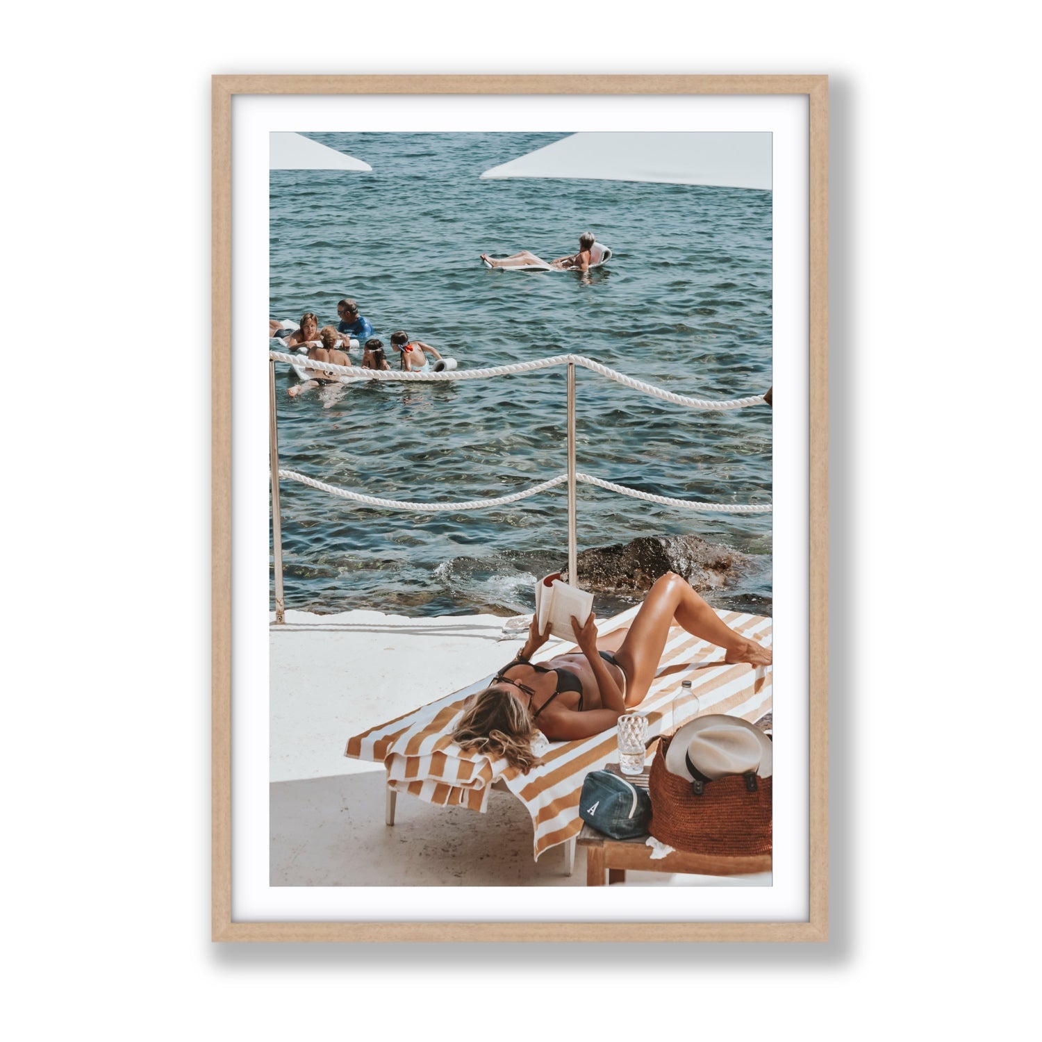 Cloud Nine Tuscany Italian decor wall art Gallery fine art print in natural oak frame with matboard