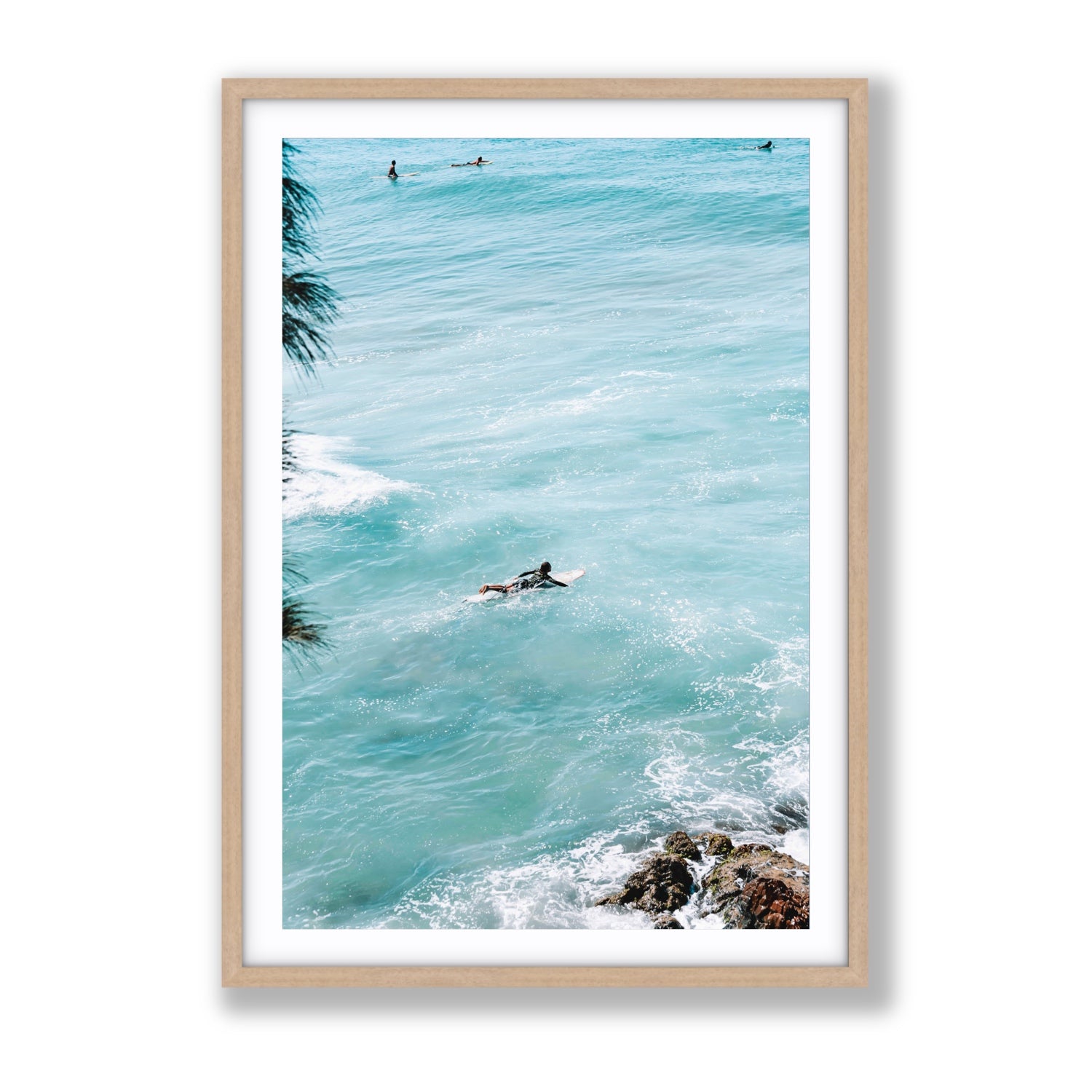 Blue Crush fine art print, Byron Bay, Australia, Gallery, Natural Oak Frame · Matboard, Fine Art Print