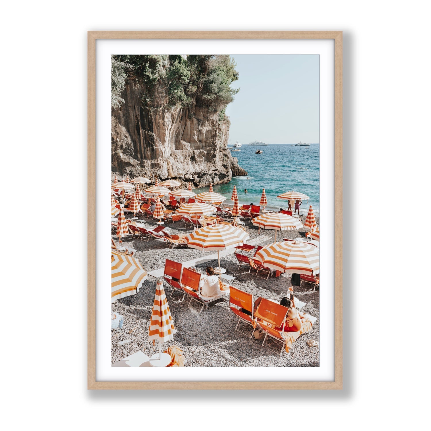 Tangerine Dream fine art print, Positano, Italy, Gallery, Natural Oak Frame · Matboard, Fine Art Print