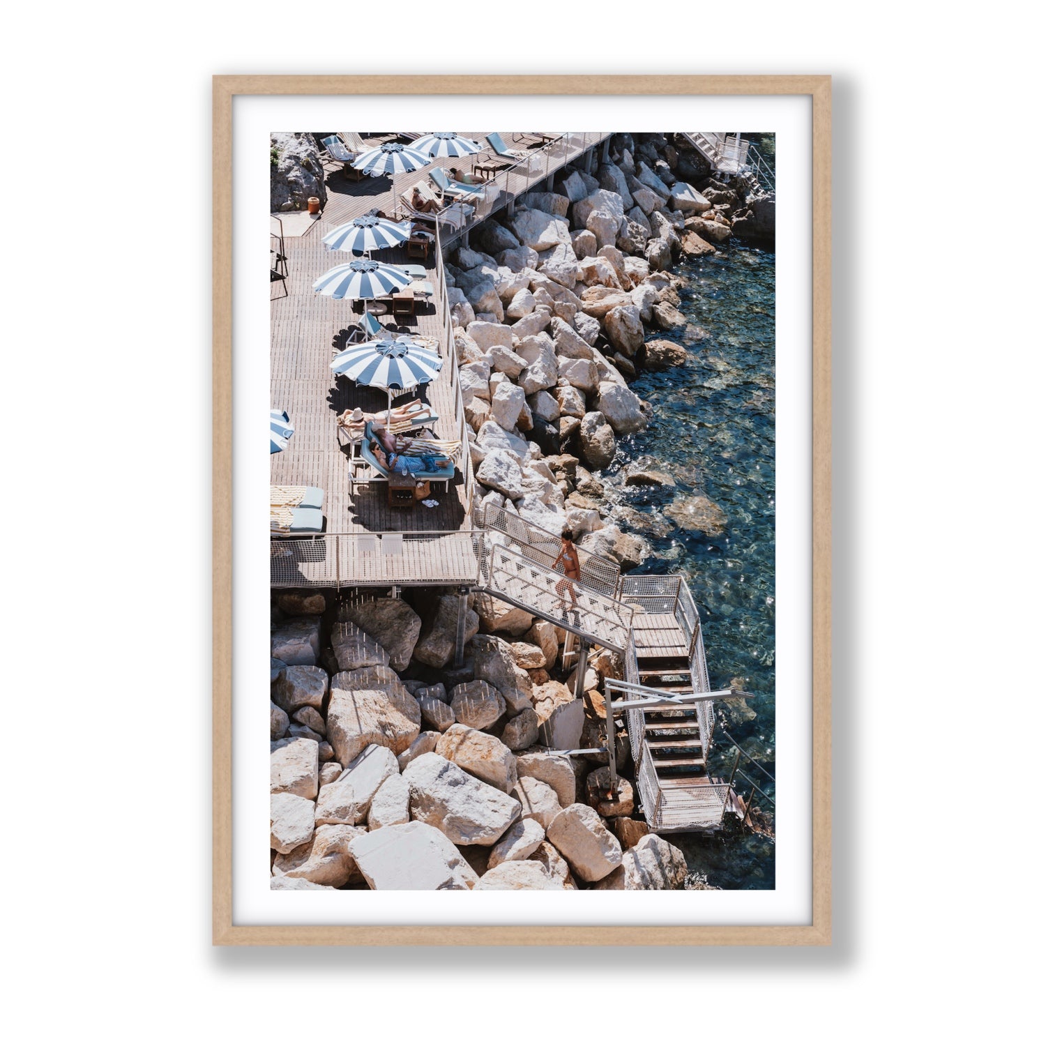 Life On The Shore fine art print, Ischia, Italy, Gallery, Natural Oak Frame · Matboard, Fine Art Print