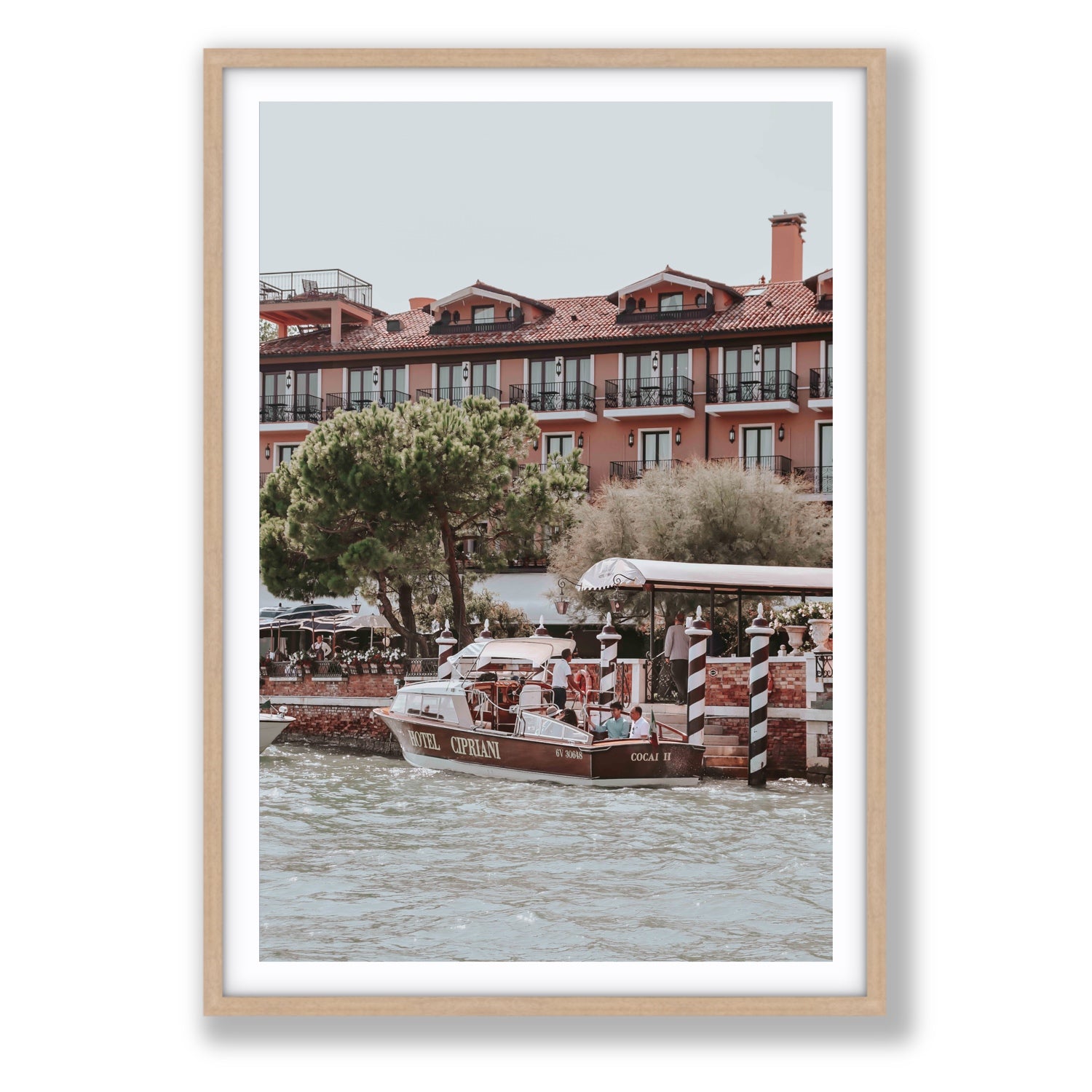 Cocai II Venice Italian wall art Statement fine art print in natural oak frame with matboard
