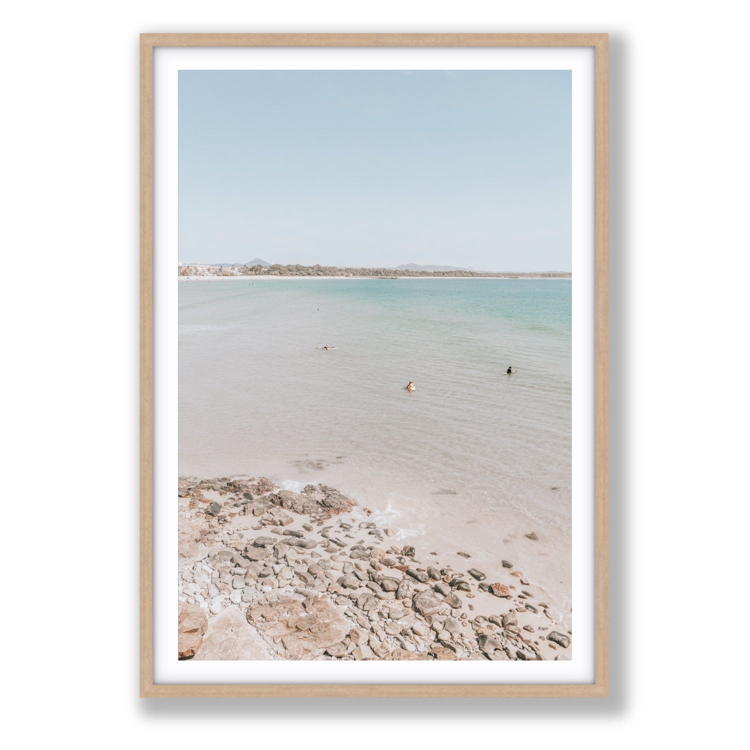 Sweet Serotonin fine art print, Noosa, Australia, coastal scenes artwork, Statement, Natural Oak Frame · Matboard, Fine Art Print