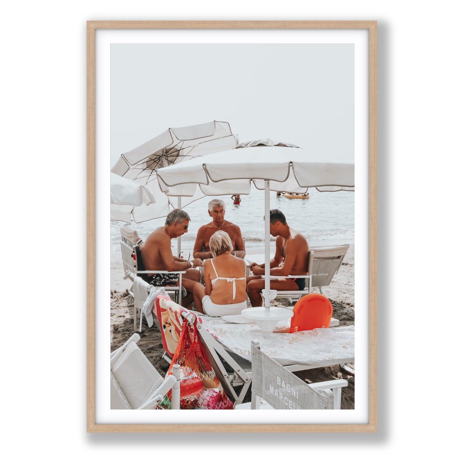 Luck Of The Draw fine art print, Alassio, Italy, Statement, Natural Oak Frame · Matboard, Fine Art Print
