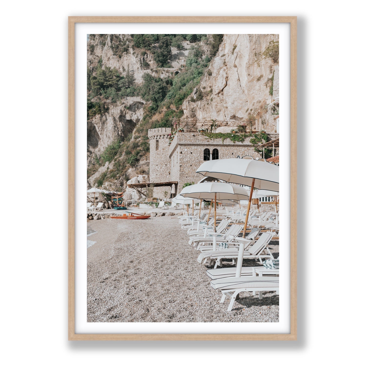 La Villeggiatura fine art print, Amalfi, Italy, luxury escapes artwork, Statement, Natural Oak Frame · Matboard, Fine Art Print