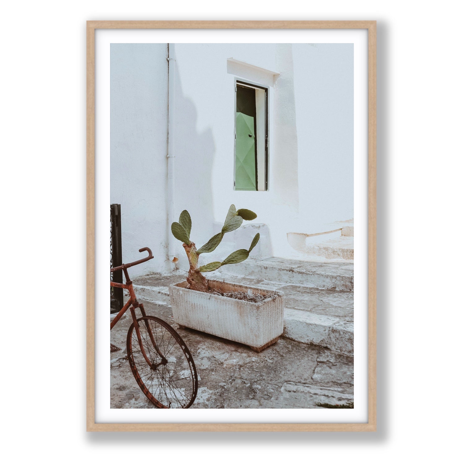 Simple Harmony fine art print, Puglia, Italy, Statement, Natural Oak Frame · Matboard, Fine Art Print