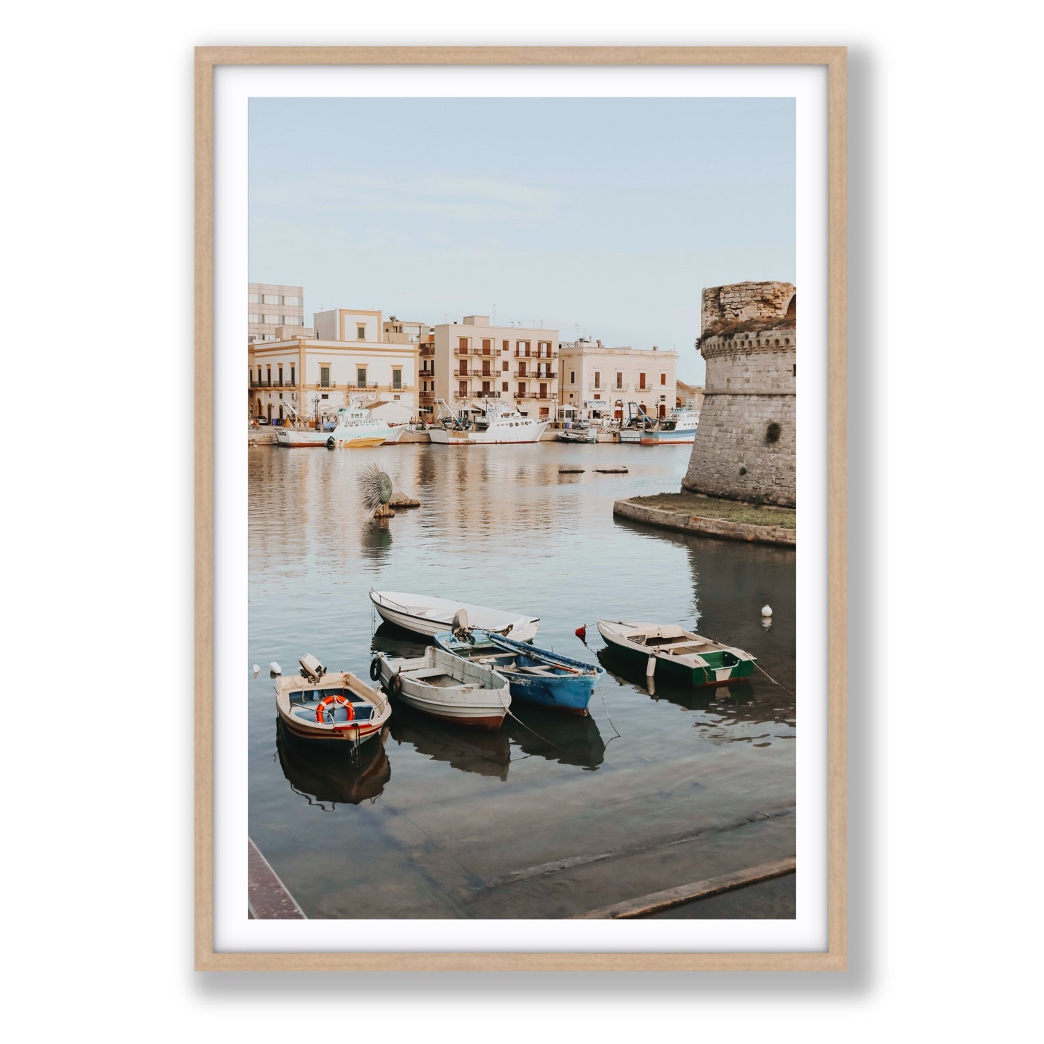Fishing Legacy fine art print, Puglia, Italy, Statement, Natural Oak Frame · Matboard, Fine Art Print