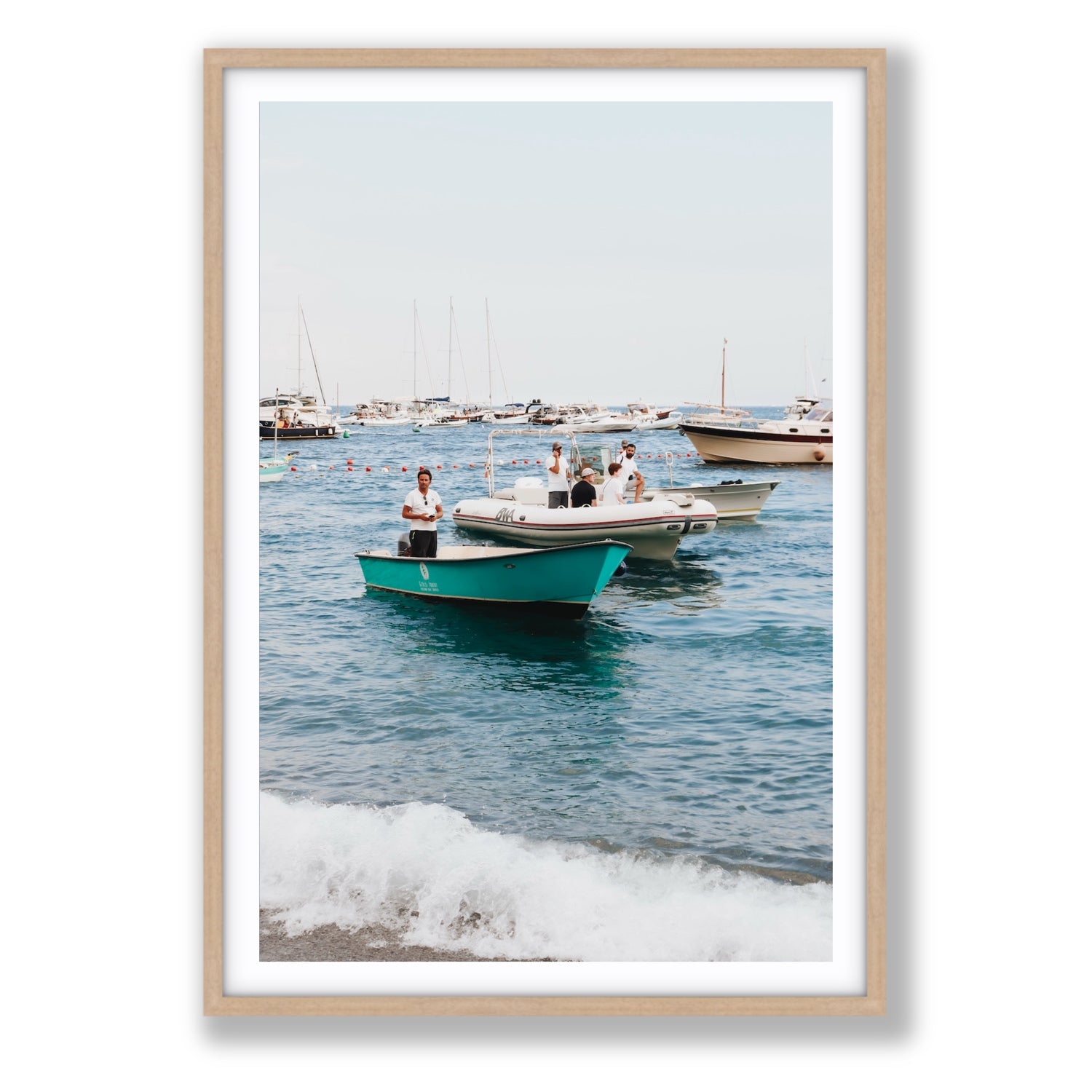 Twilight Tenders Positano wall art Statement fine art print in natural oak frame with matboard
