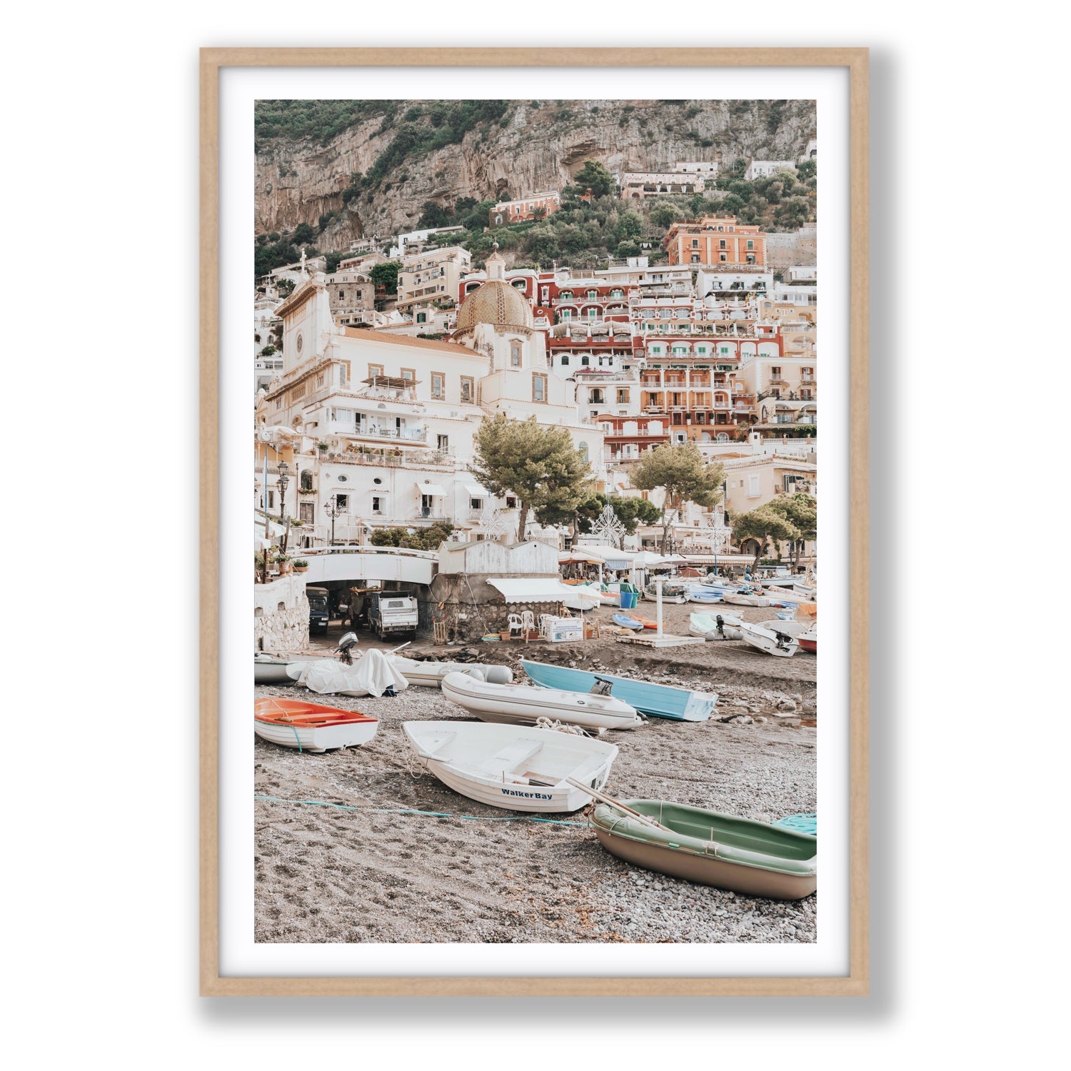 A Memory To Treasure fine art print, Positano, Italy, Statement, Natural Oak Frame · Matboard, Fine Art Print