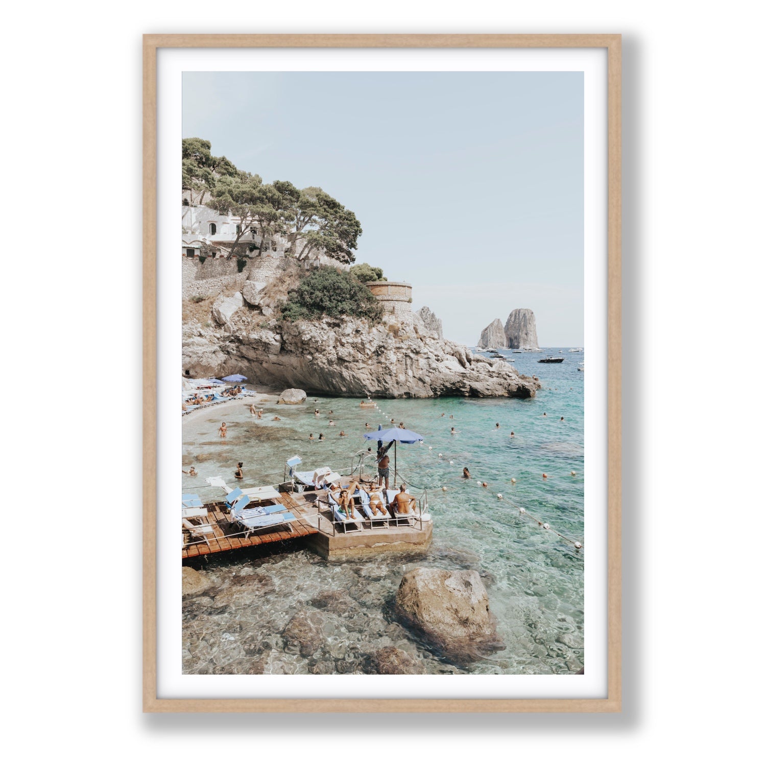 The Sweet Life fine art print, Capri, Italy, Statement, Natural Oak Frame · Matboard, Fine Art Print