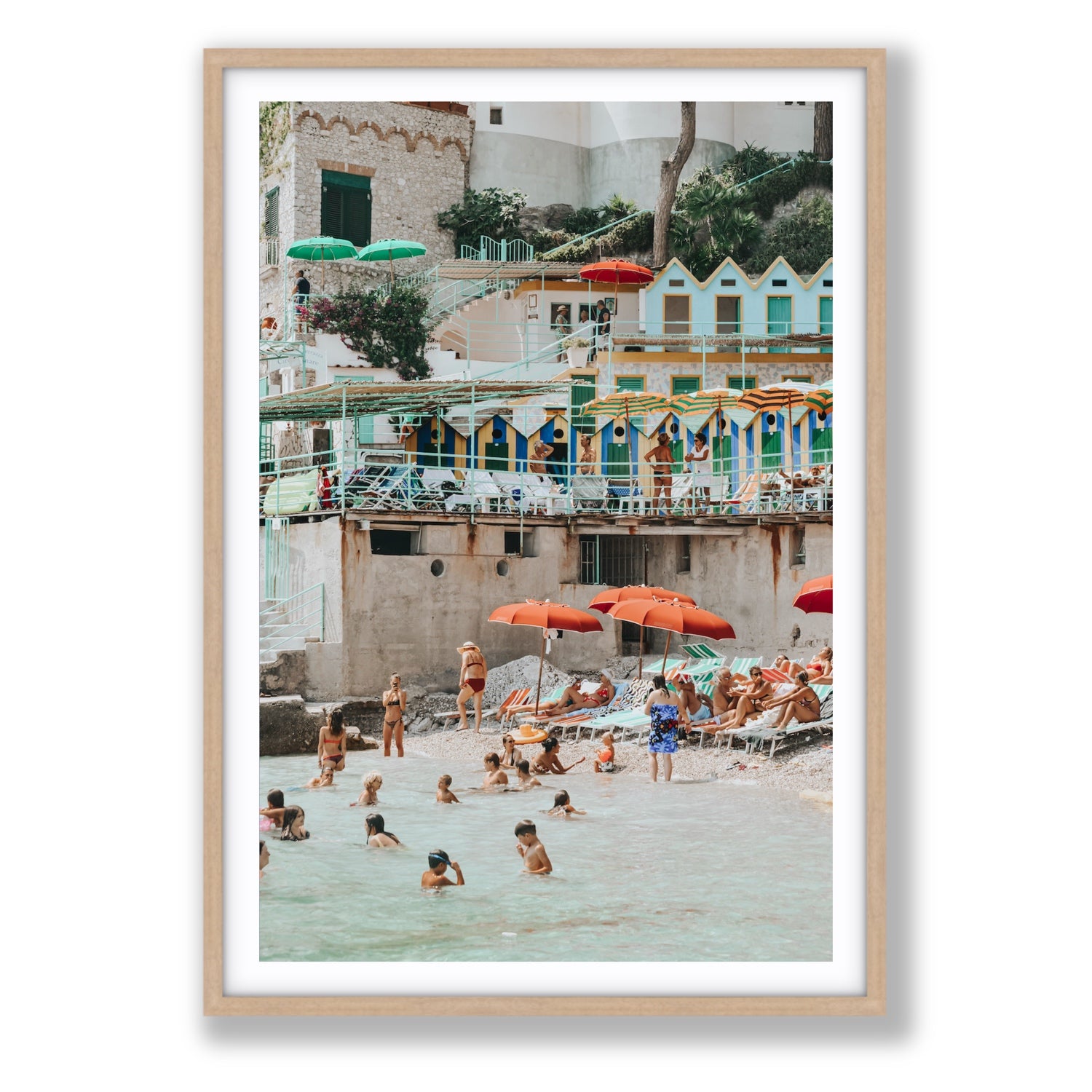 Kaleidoscope fine art print, Capri, Italy, Statement, Natural Oak Frame · Matboard, Fine Art Print