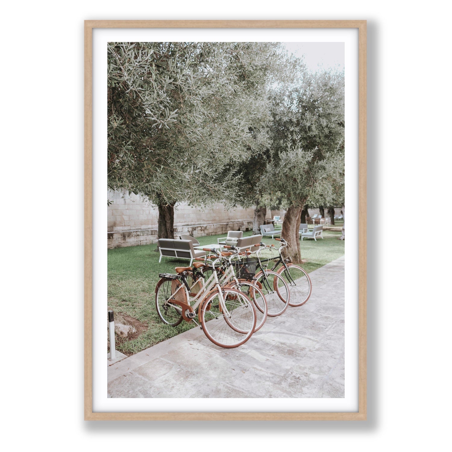 Classic Cruisers Puglia wall art Statement fine art print in natural oak frame with matboard