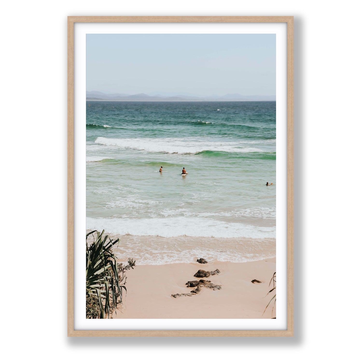 Lets Go Trippin' fine art print, Byron Bay, Australia, Statement, Natural Oak Frame · Matboard, Fine Art Print