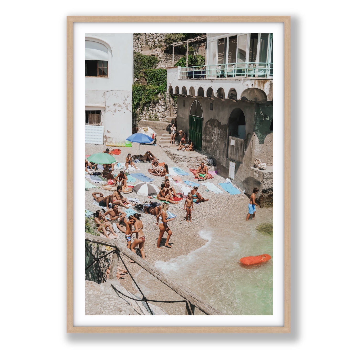 The Sunbathers Oasis fine art print, Capri, Italy, Statement, Natural Oak Frame · Matboard, Fine Art Print