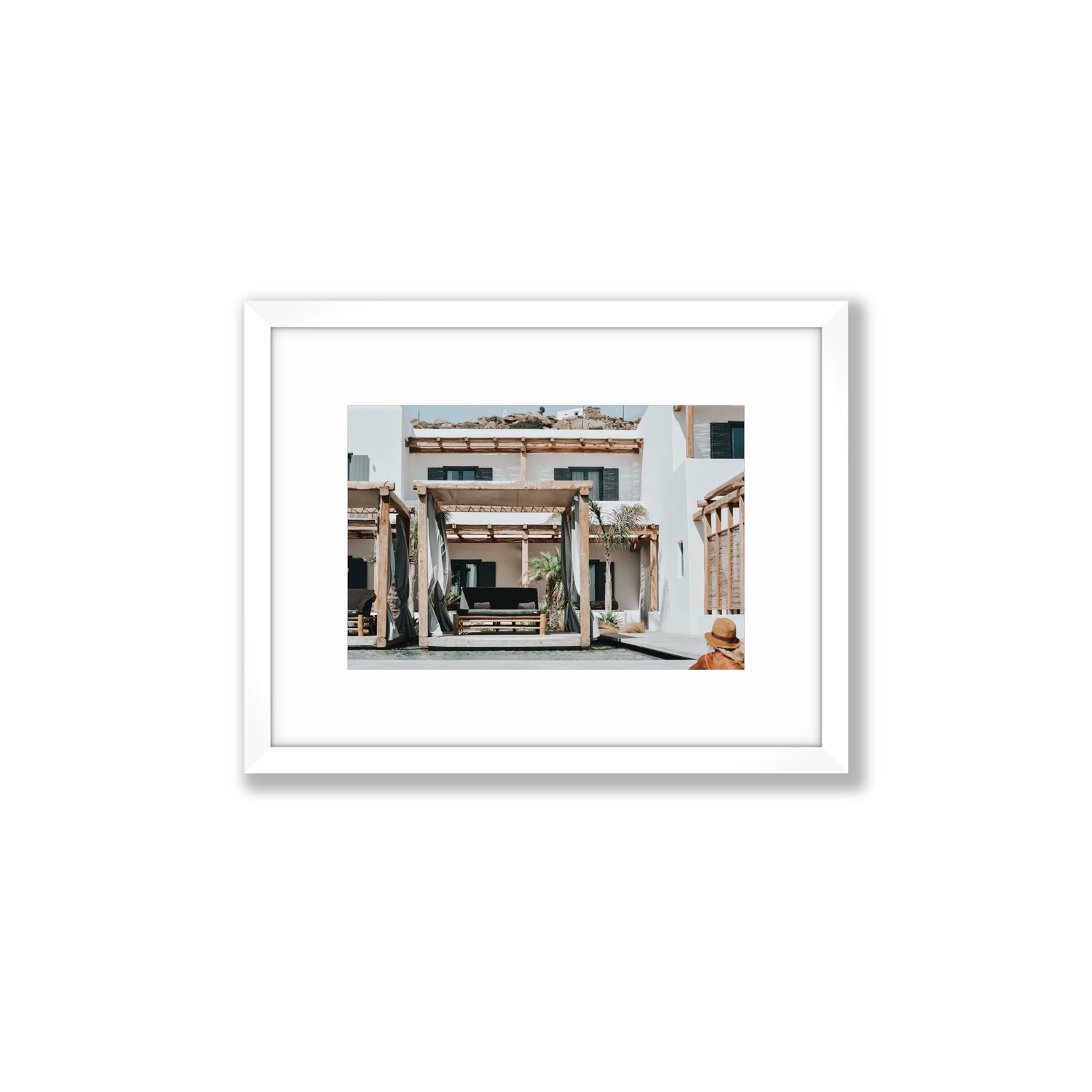 Dream Villa fine art print, Mykonos, Greece, Small, White Frame · Matboard, Fine Art Print