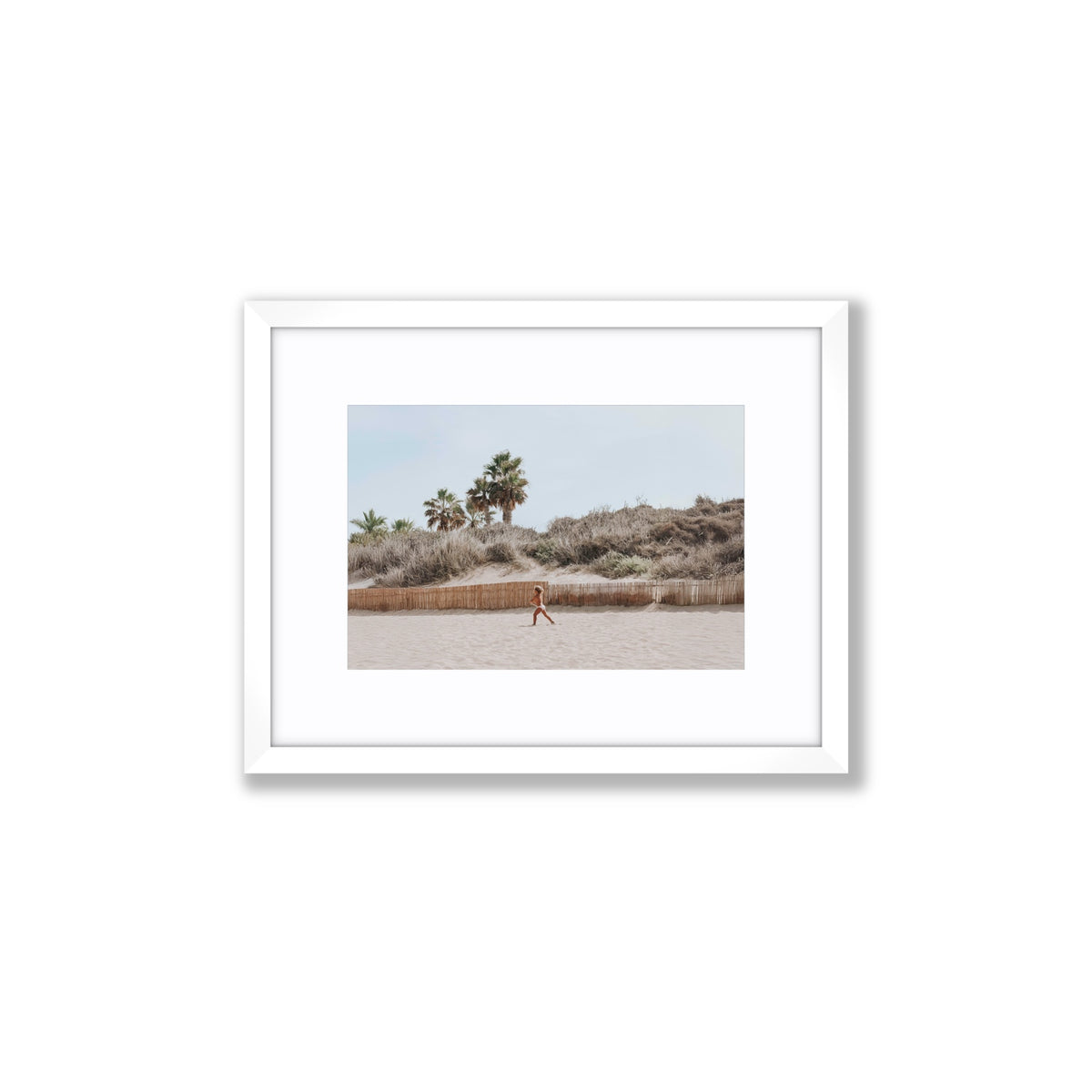 Ragazza Da Spiaggia Puglia beach Italian fine art print Small fine art print in white frame with matboard