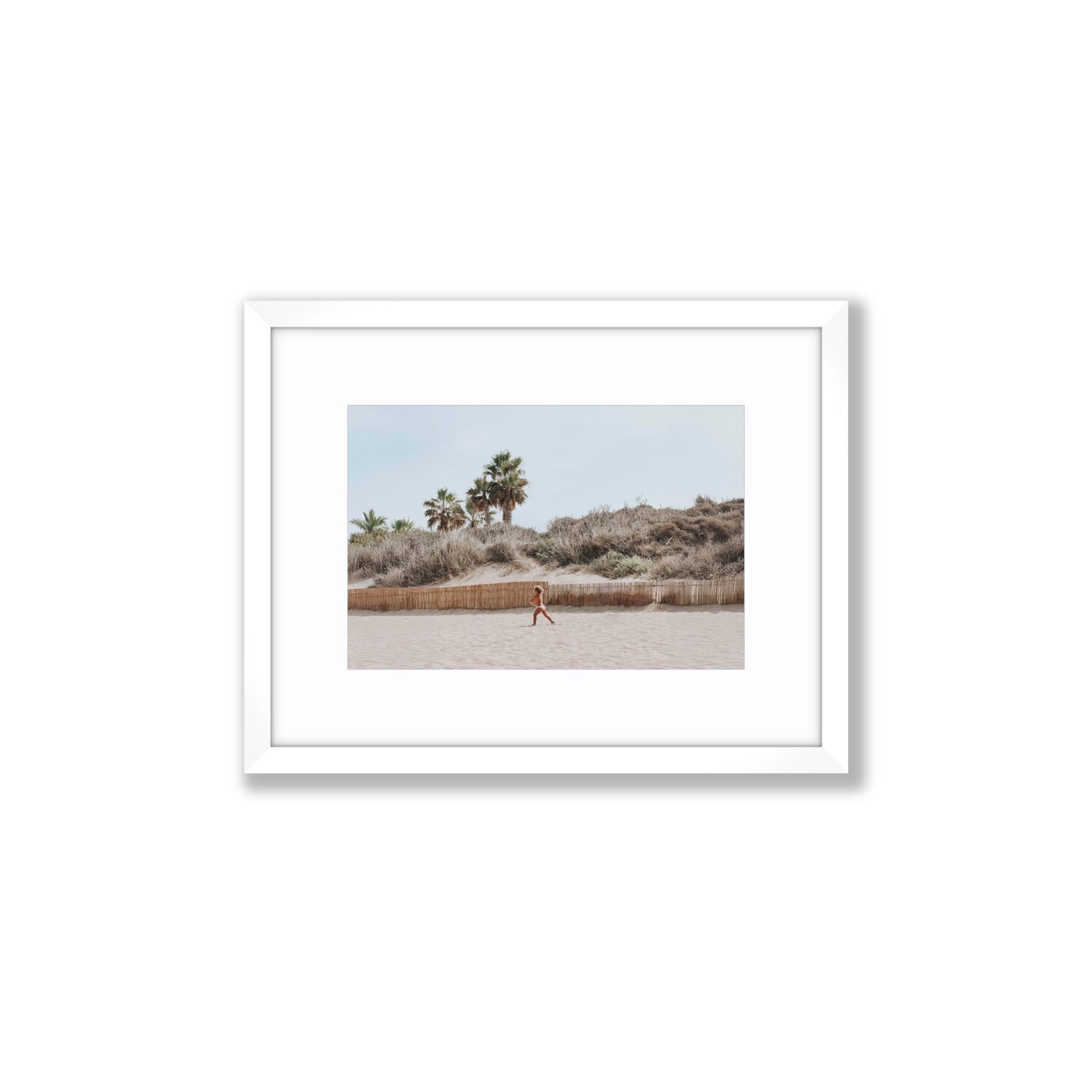 Ragazza Da Spiaggia Puglia beach Italian fine art print Small fine art print in white frame with matboard