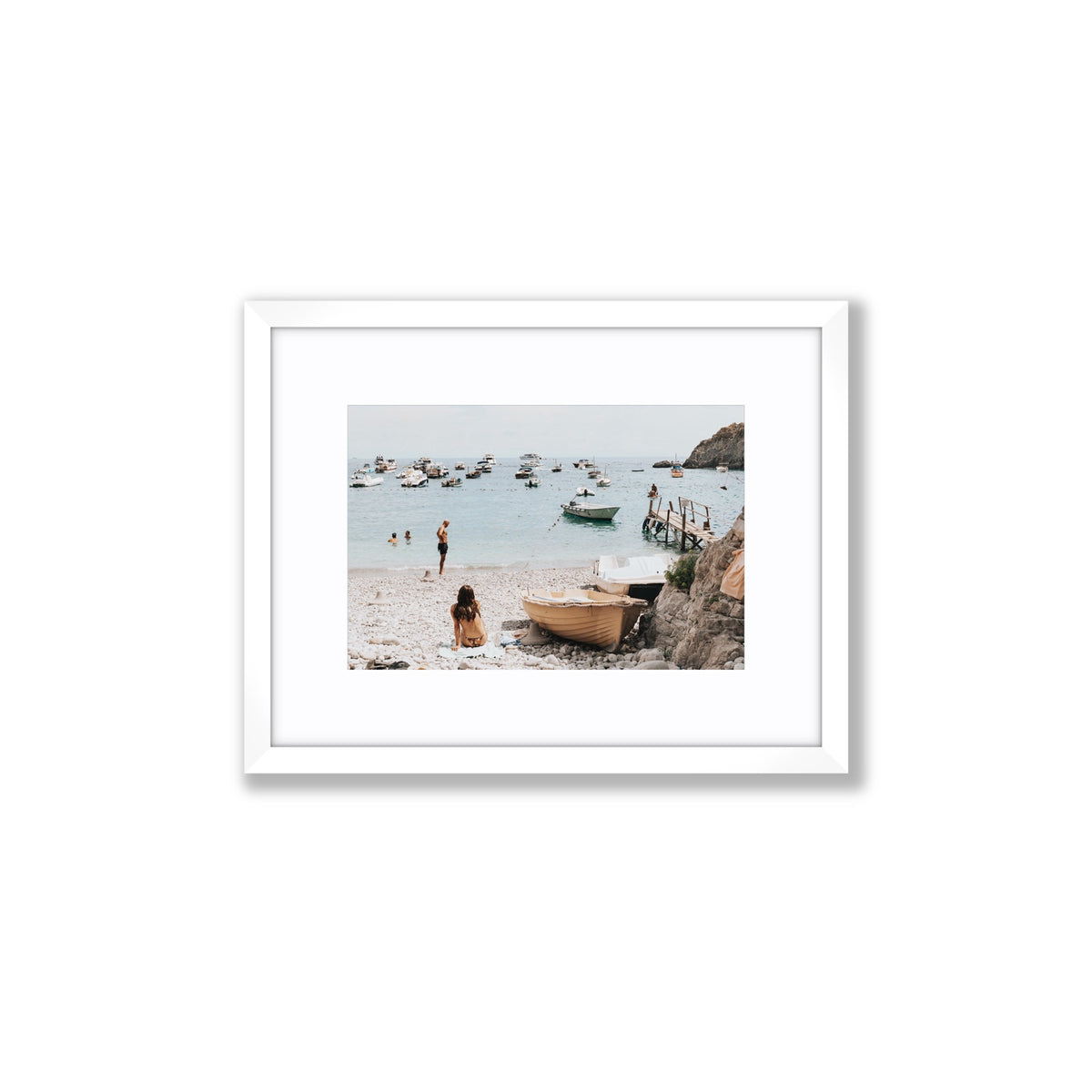 L'Osservatore Nerano wall art Small fine art print in white frame with matboard