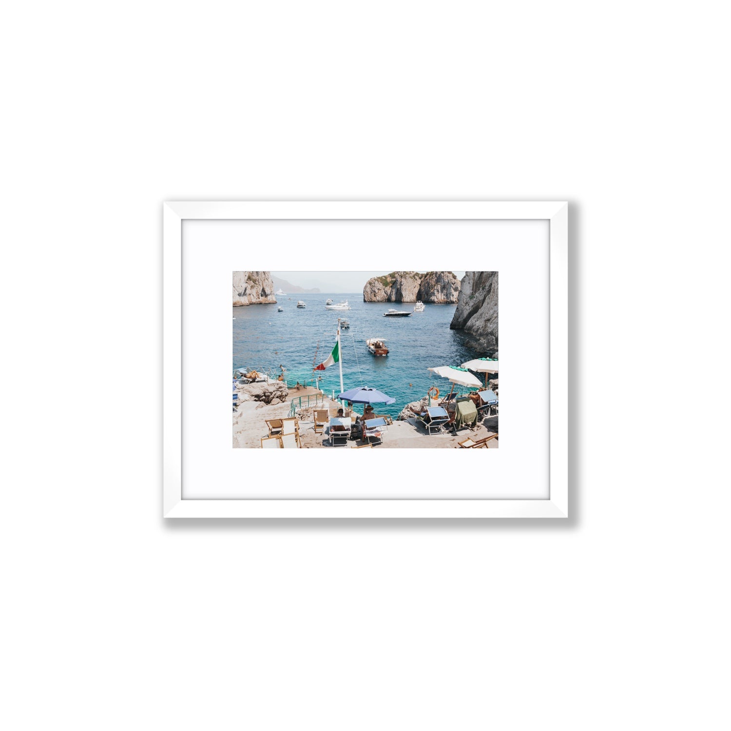 Smooth Sailing fine art print, Capri, Italy, Small, White Frame · Matboard, Fine Art Print