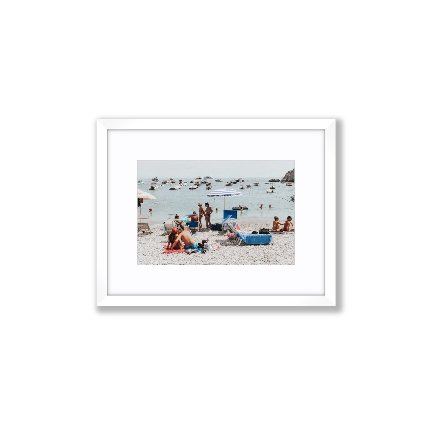 The Kiss Nerano wall art Small fine art print in white frame with matboard