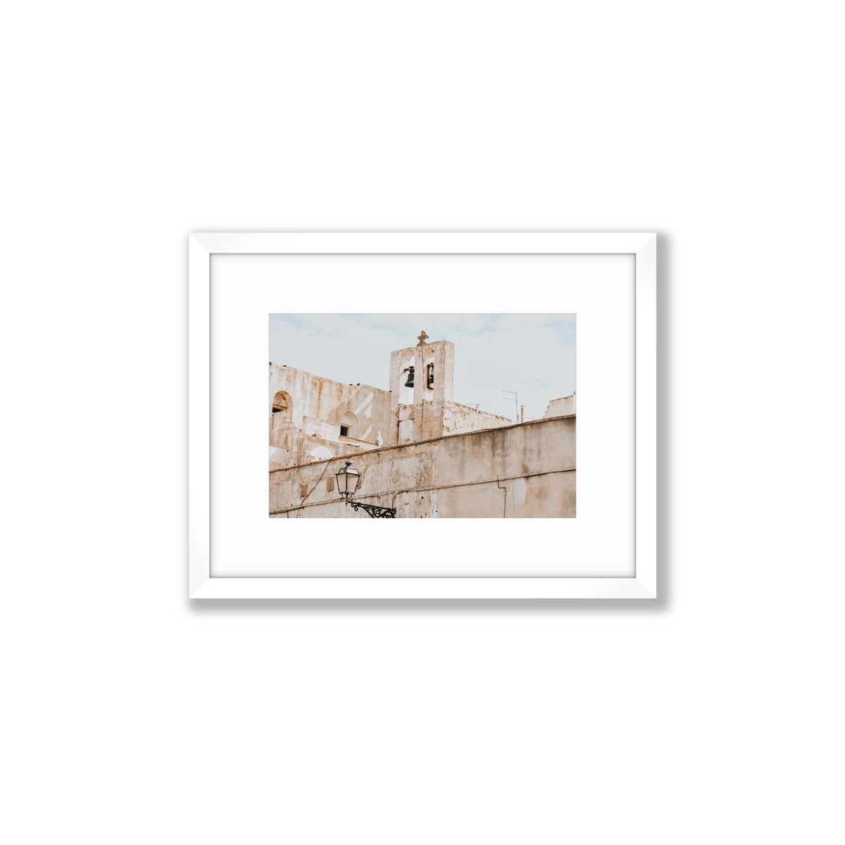 Ancient Bells Puglia Gallipoli Italian wall art Small fine art print in white frame with matboard