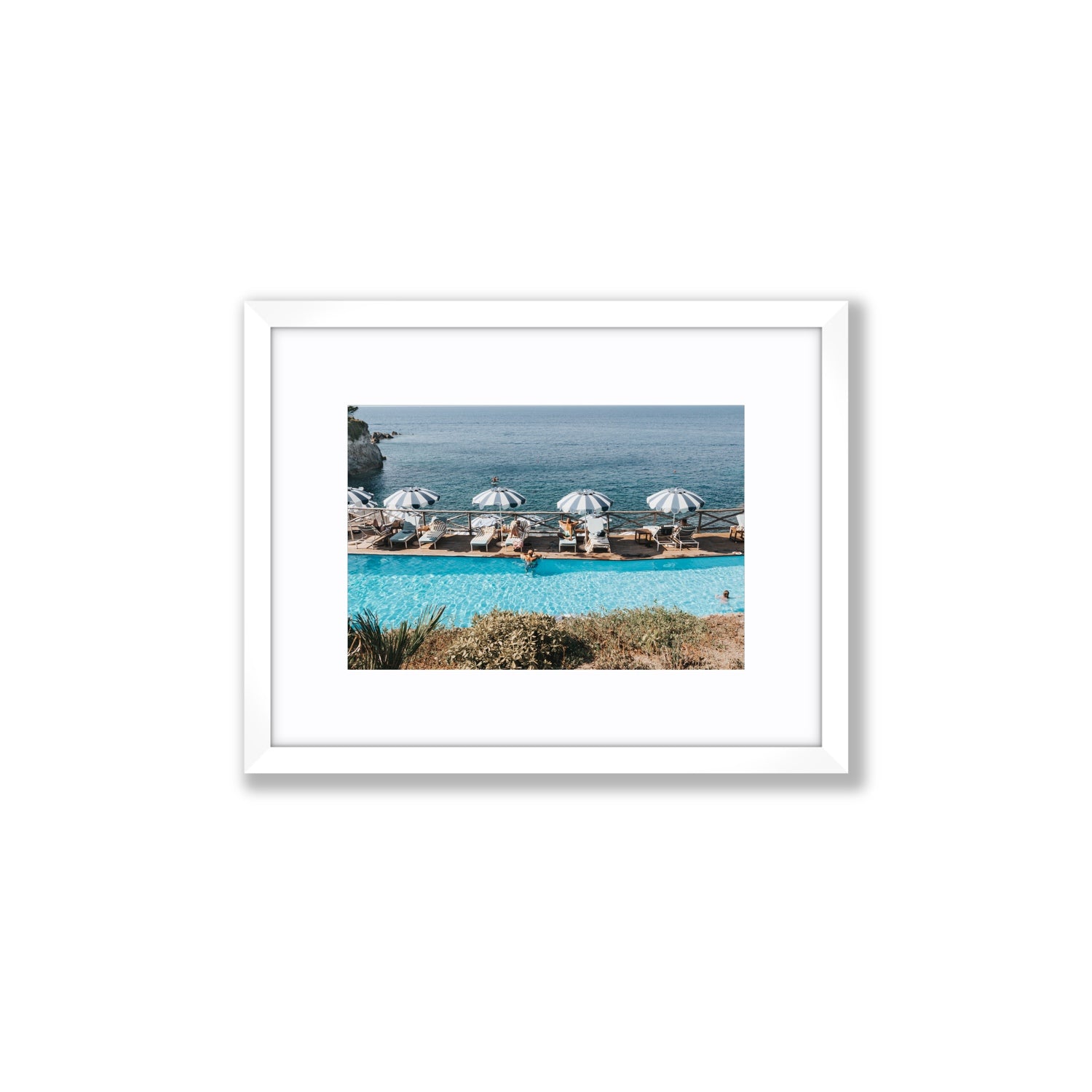 Hues Of Blues fine art print, Ischia, Italy, Small, White Frame · Matboard, Fine Art Print