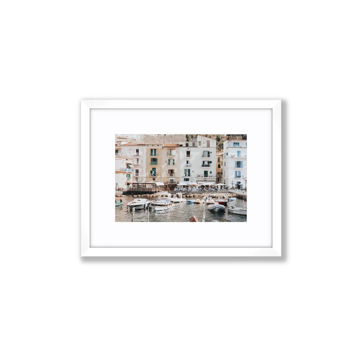 L'Insenatura Sorrento coastal Italian wall art Small fine art print in white frame with matboard