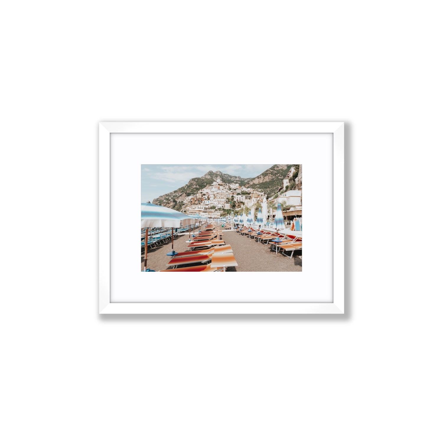 Spiaggia Grande fine art print, Positano, Italy, Small, White Frame · Matboard, Fine Art Print