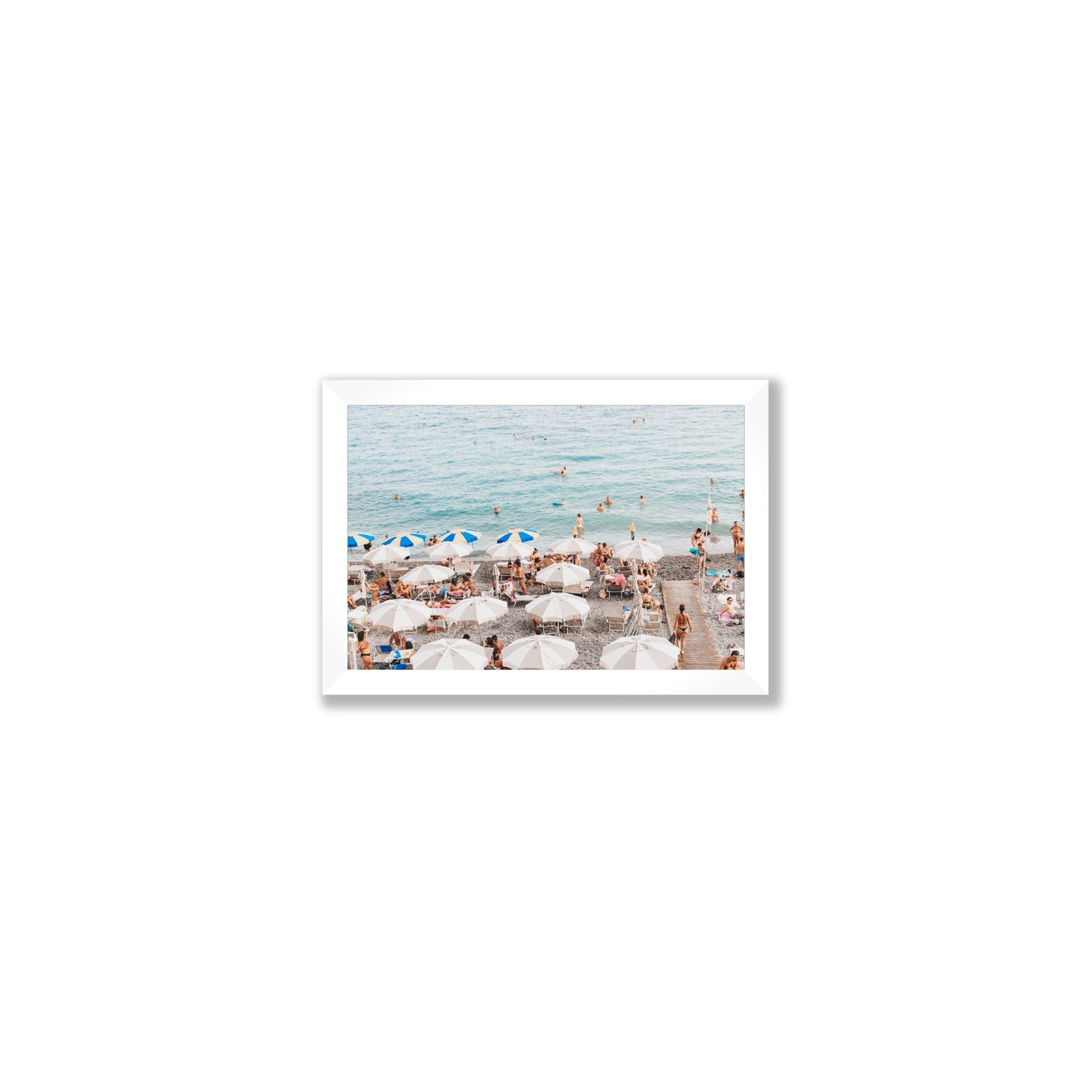 Dreamscape Amalfi Italian beach wall art Small full-bleed fine art print in white frame