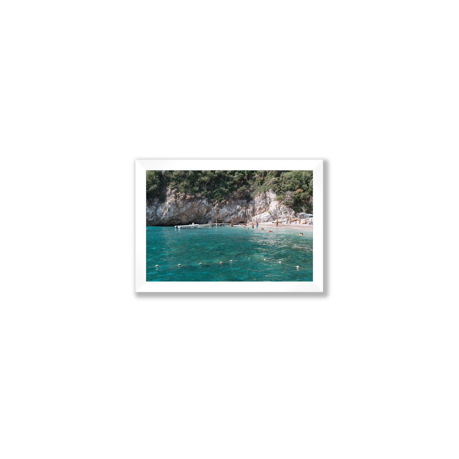Azure Abyss Nerano wall art Small full-bleed fine art print in white frame