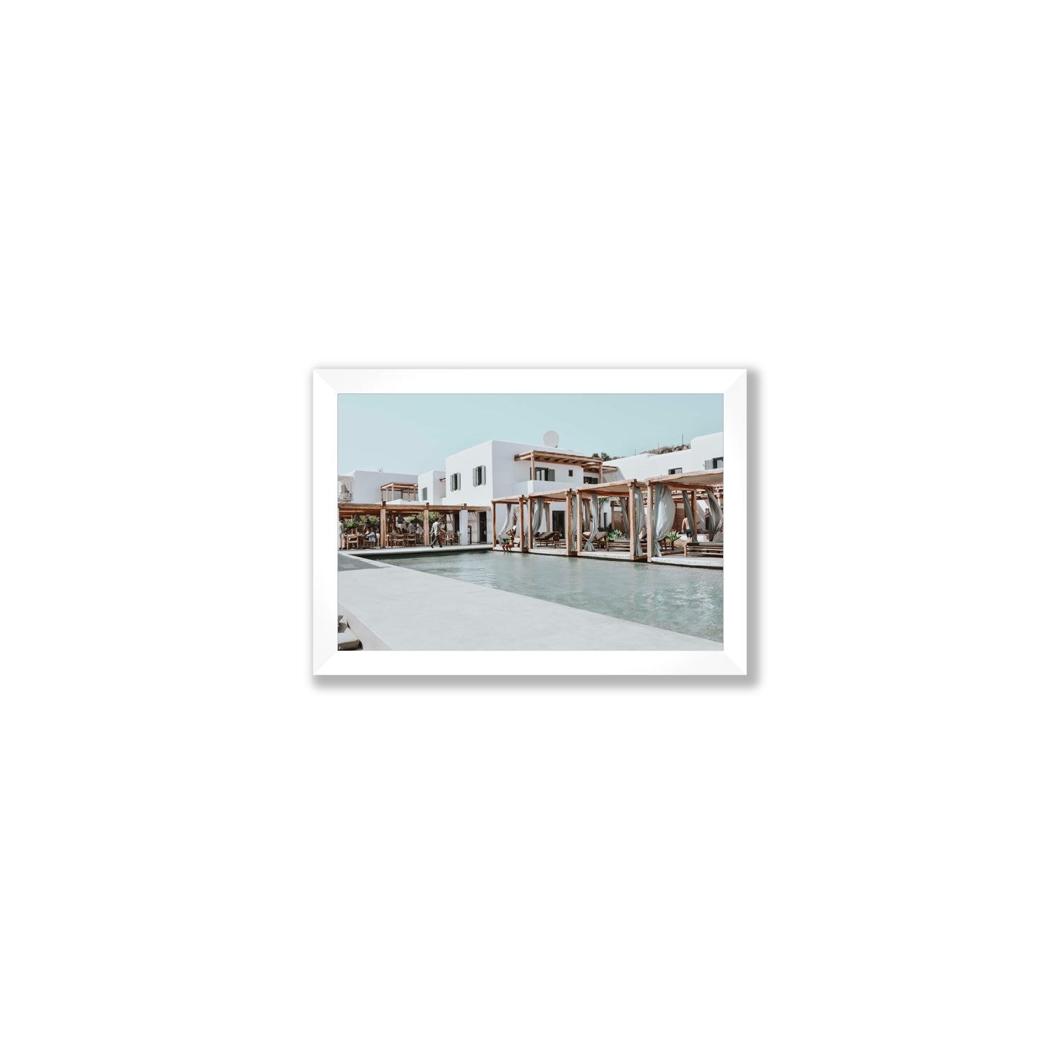 Polytelís Mykonos Greek island wall art Small full-bleed fine art print in white frame