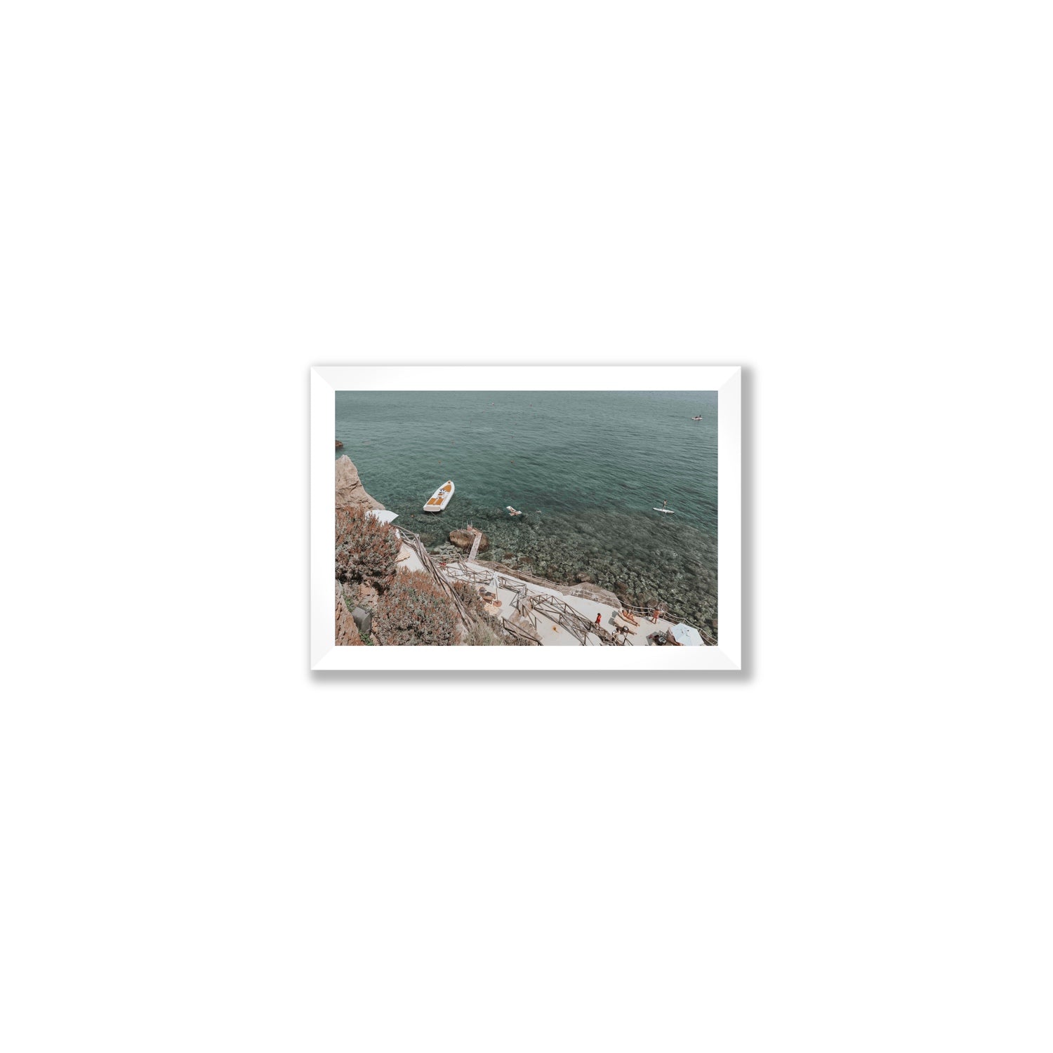 The Lagoon Tuscany coastal Italian wall art Small full-bleed fine art print in white frame