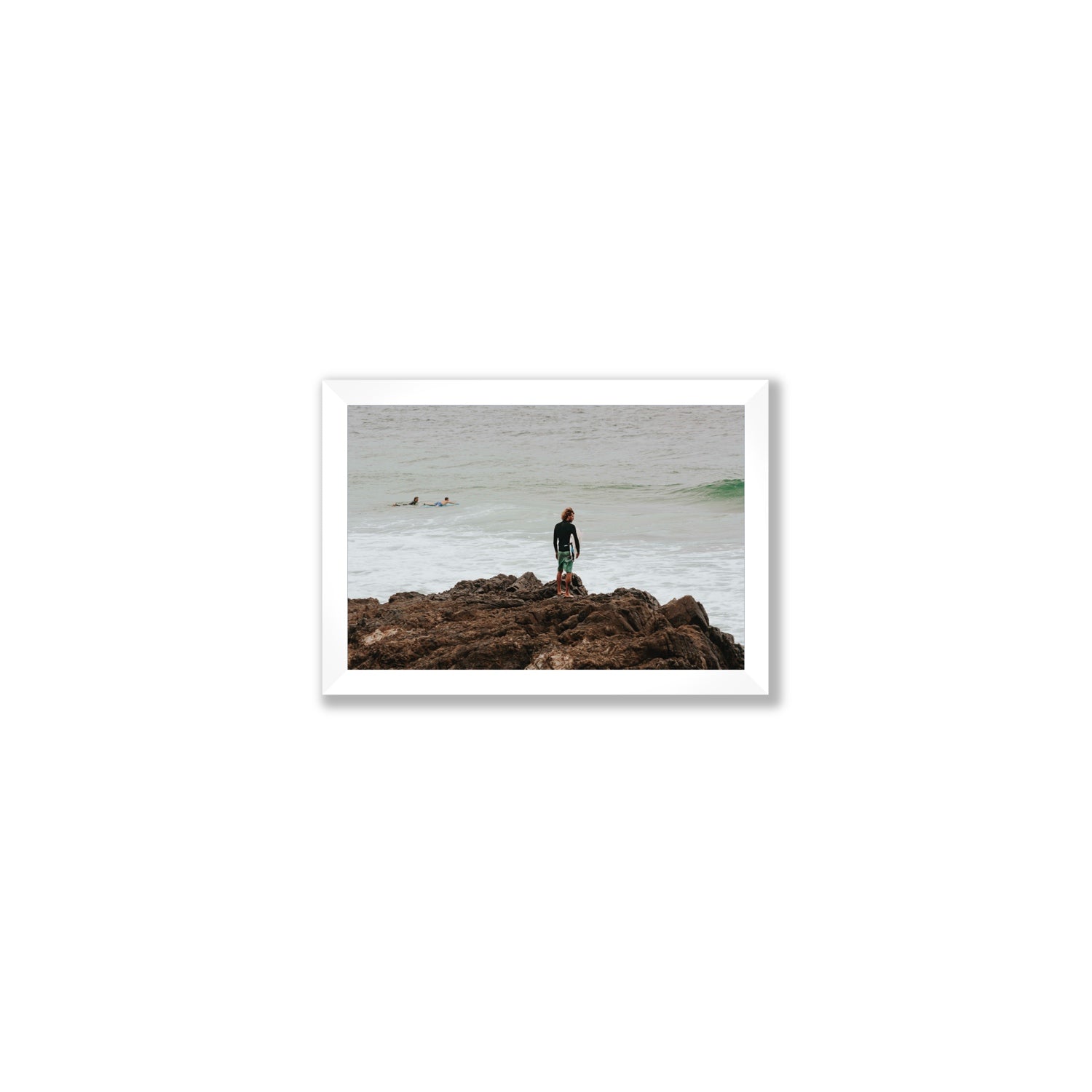 Let The Sea Set You Free Byron Bay Surf wall art Small full-bleed fine art print in white frame