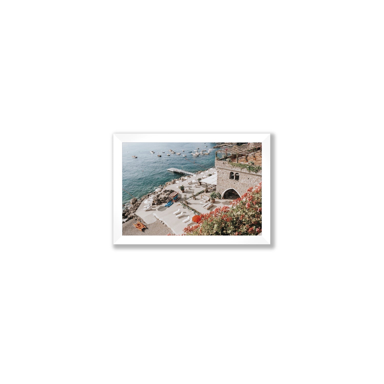 Floral Fortress fine art print, Amalfi, Italy, Small, White Frame · Full Bleed, Fine Art Print