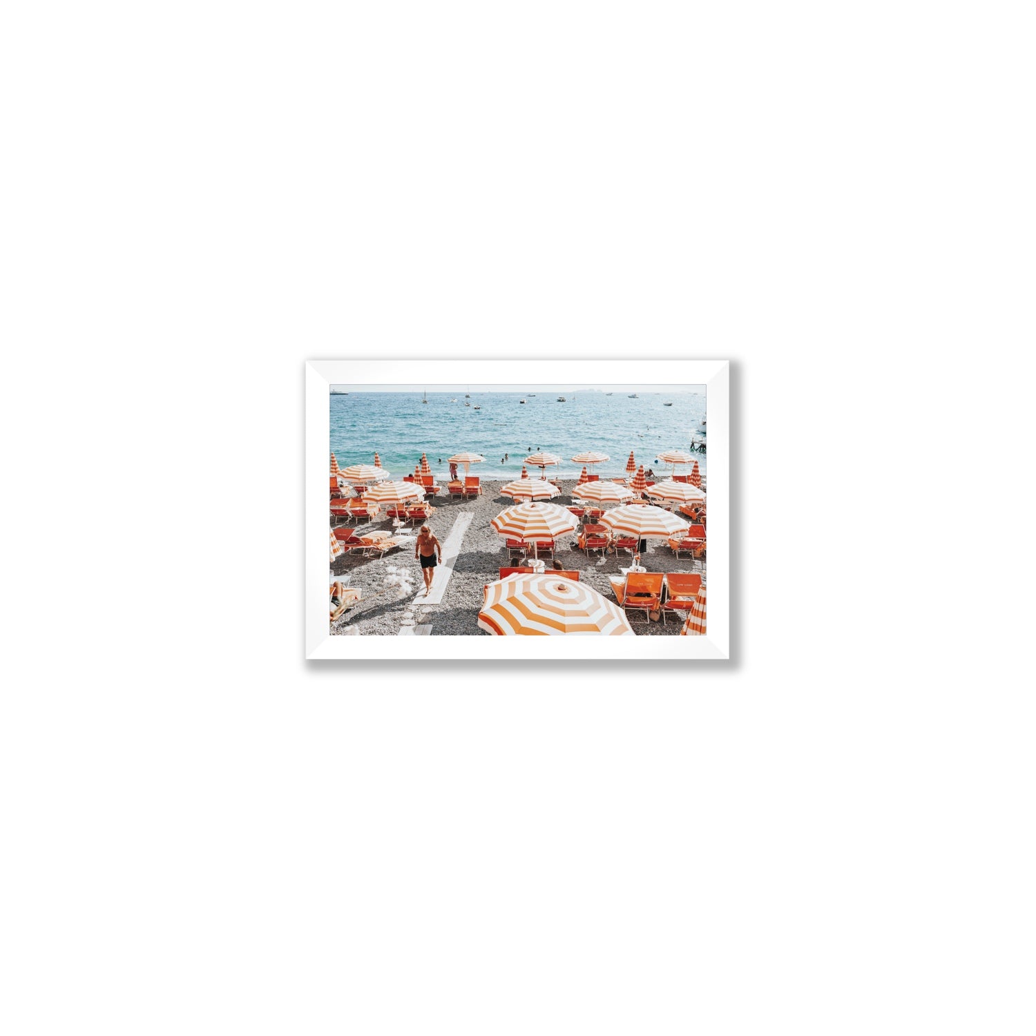 Shoreline Strut Positano wall art Small full-bleed fine art print in white frame