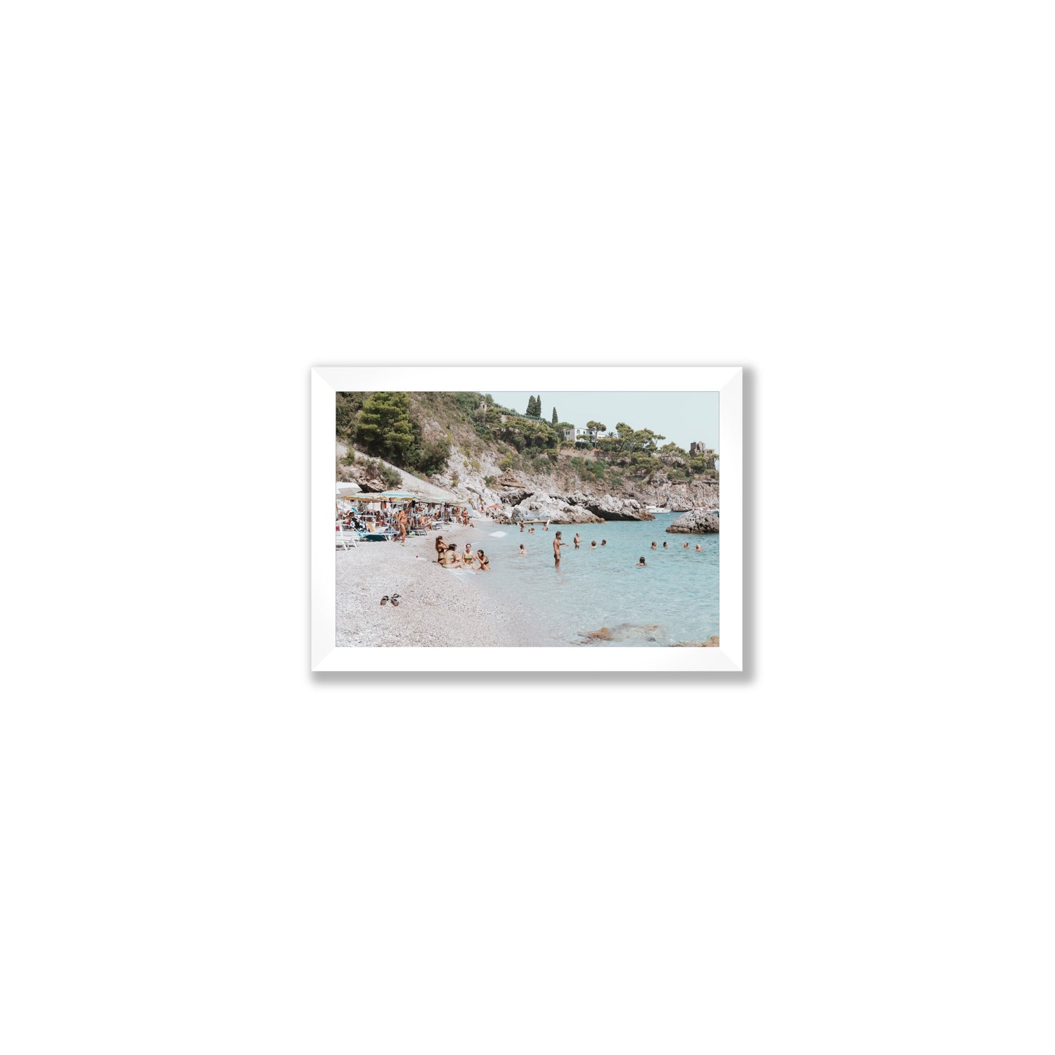 La Vacanza Amalfi Mediterranean wall art Small full-bleed fine art print in white frame