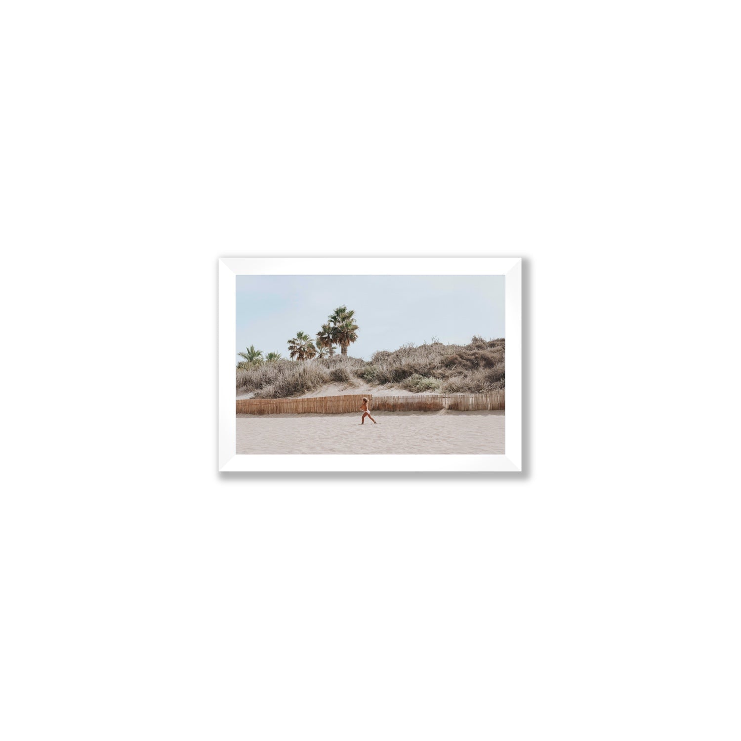 Ragazza Da Spiaggia Puglia beach Italian fine art print Small full-bleed fine art print in white frame