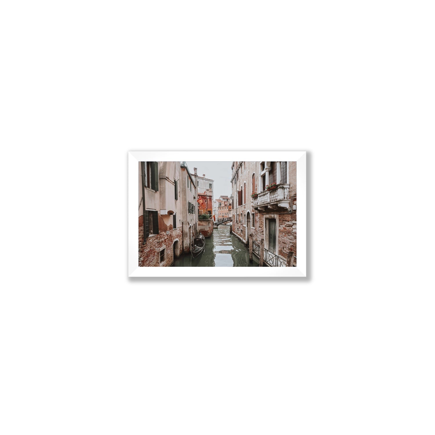 Venetian Gothic Venice Canal Italian wall art Small full-bleed fine art print in white frame