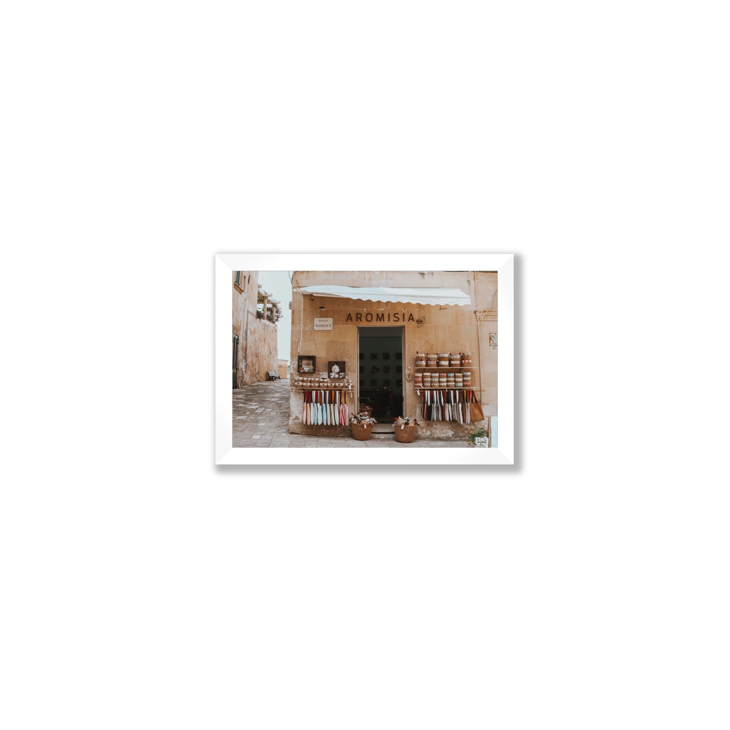 Aromisia Puglia Otranto Italian wall art Small full-bleed fine art print in white frame