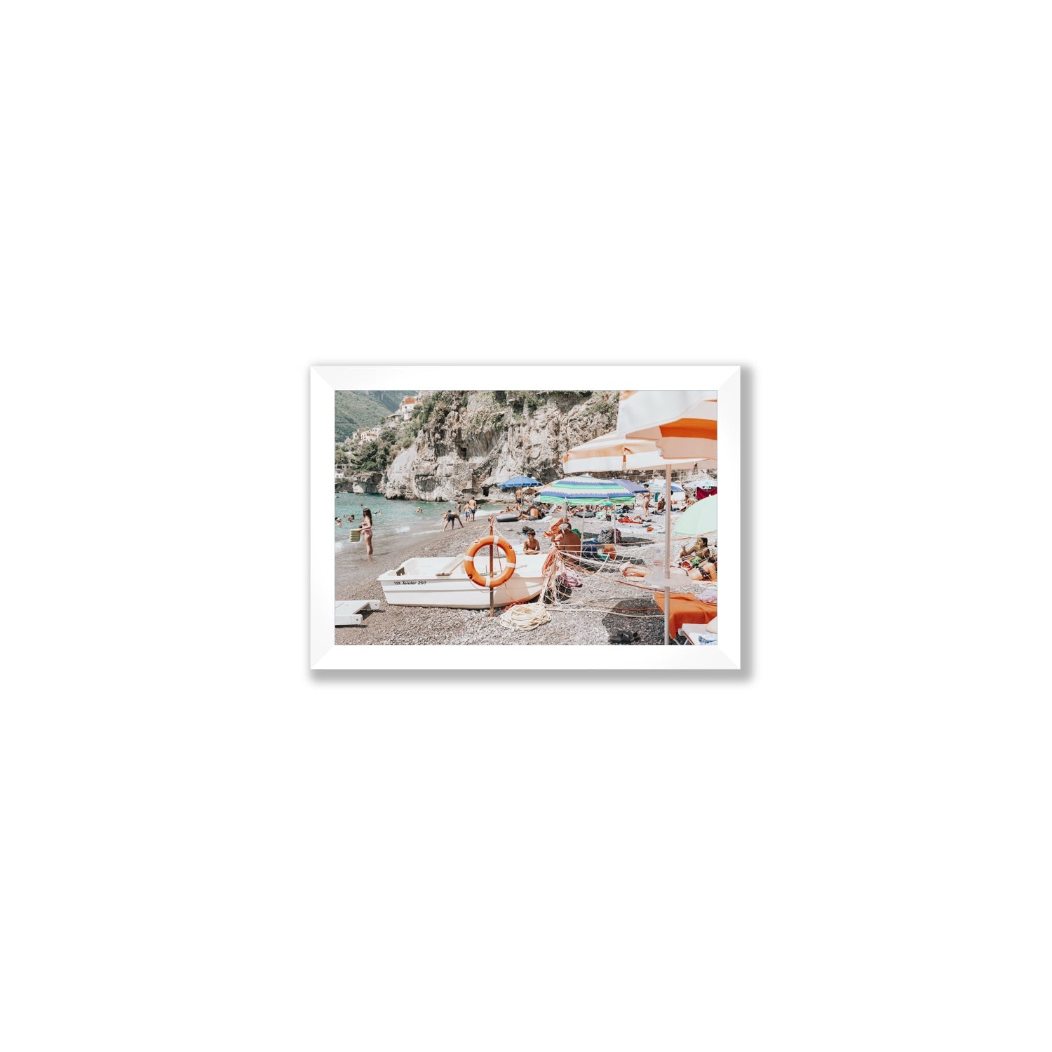 Bellezza By The Bay fine art print, Positano, Italy, Small, White Frame · Full Bleed, Fine Art Print