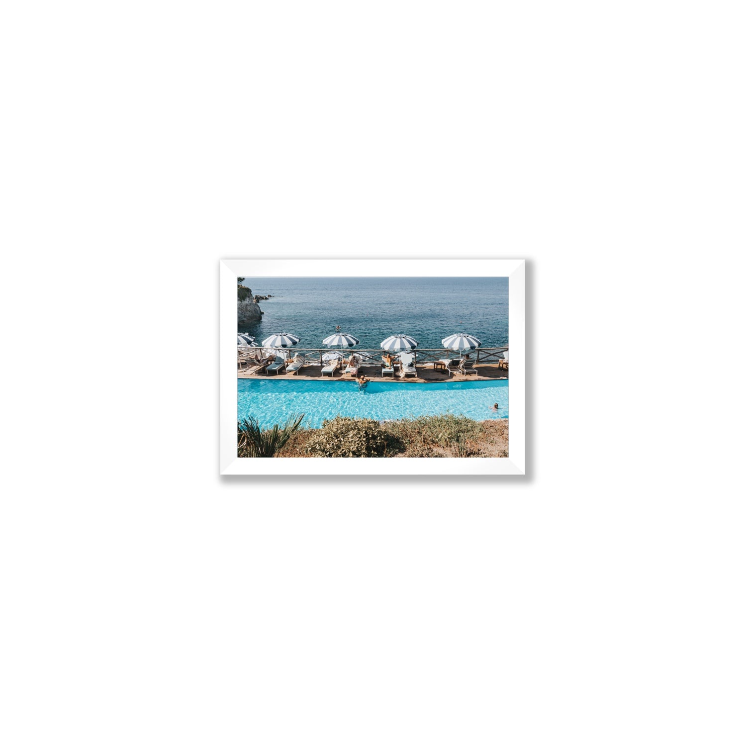 Hues Of Blues fine art print, Ischia, Italy, Small, White Frame · Full Bleed, Fine Art Print