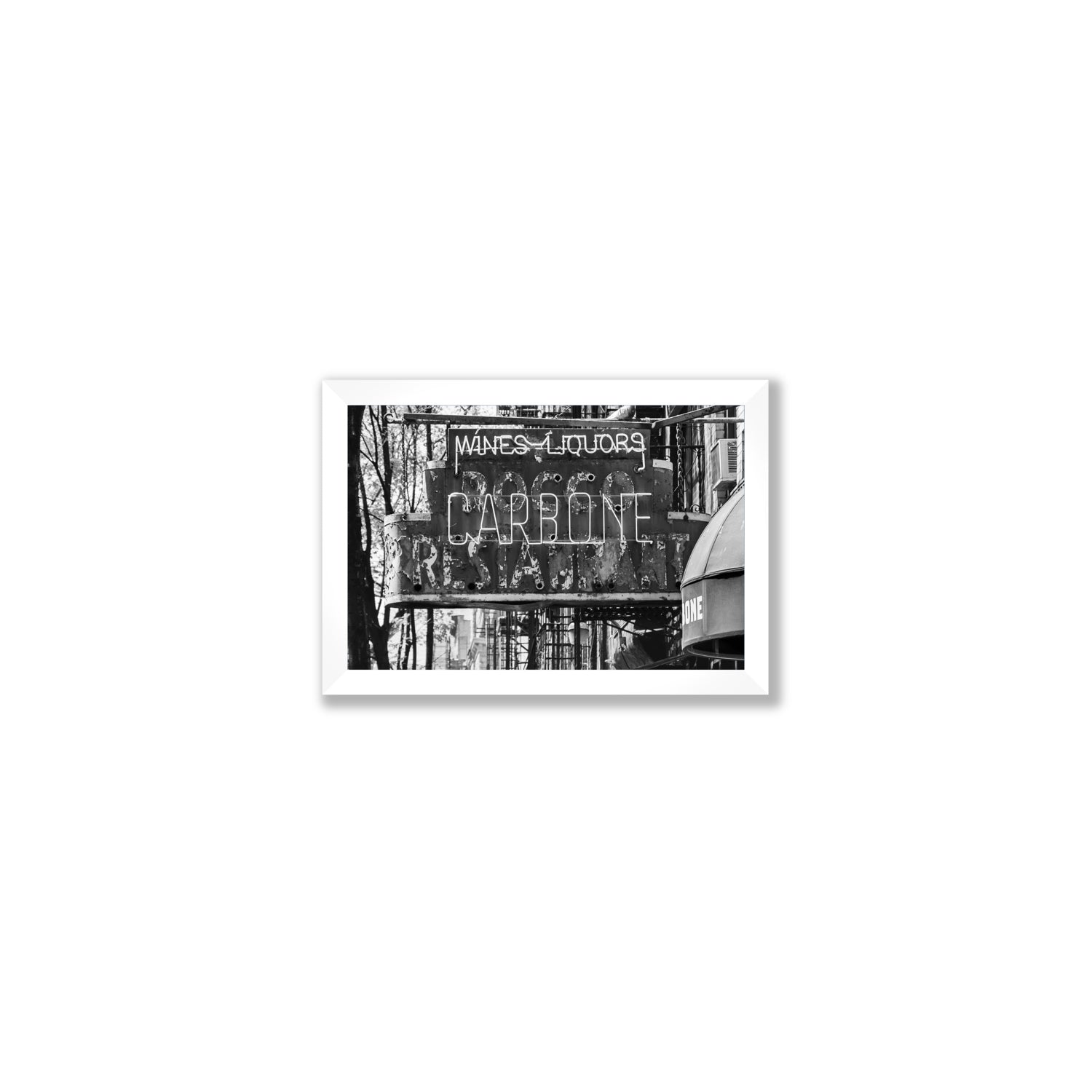 Thompson Street New York NYC Black & White wall art Small full-bleed fine art print in white frame