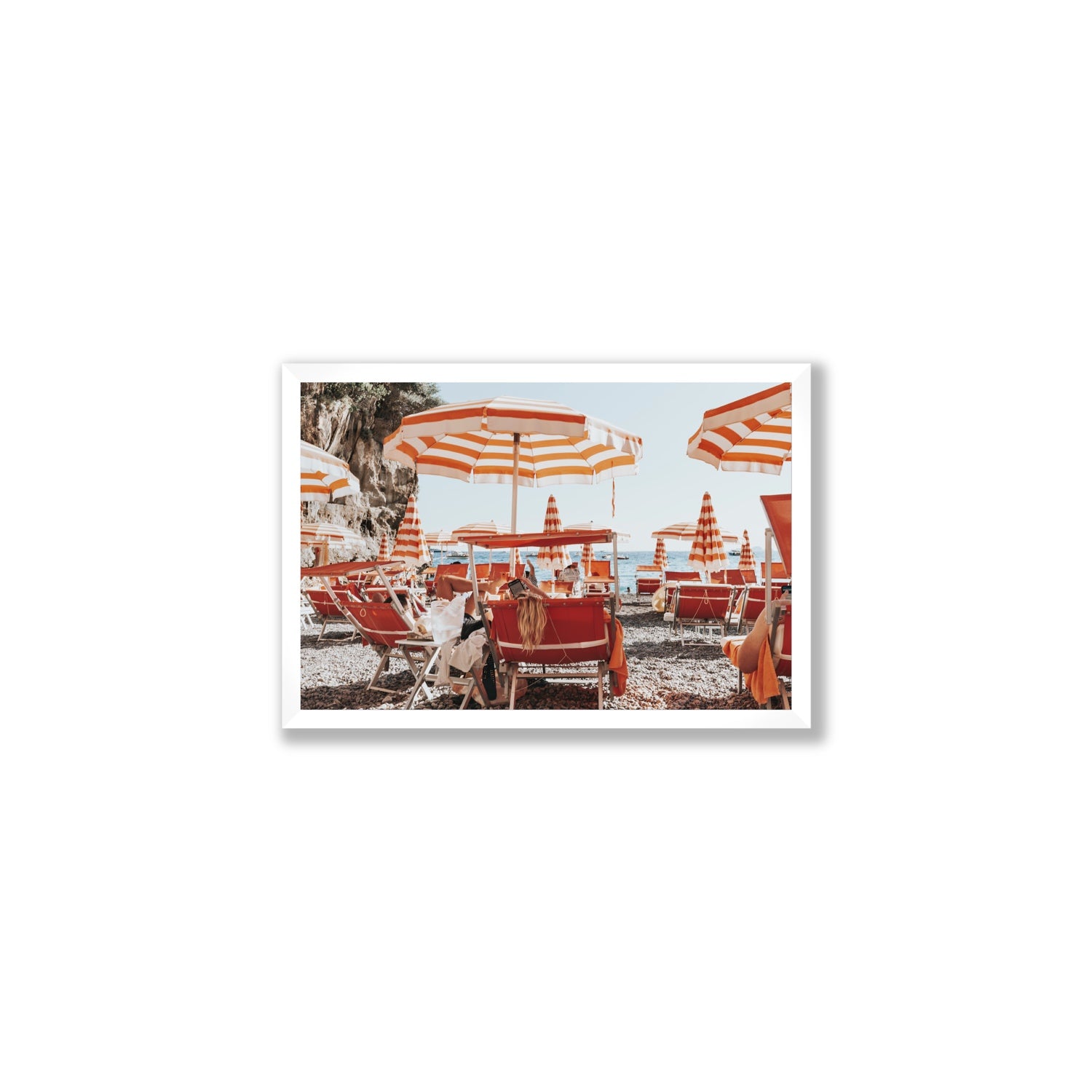 Digital Dreamer fine art print, Positano, Italy, Medium, White Frame · Full Bleed, Fine Art Print