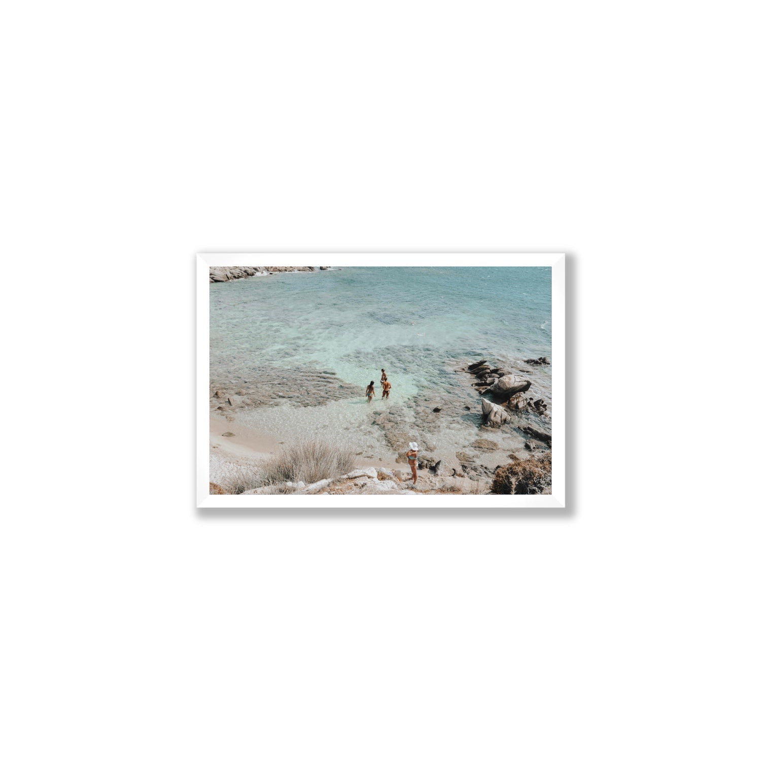 Easy On The Eyes Mykonos Greek island wall art Medium full-bleed fine art print in white frame