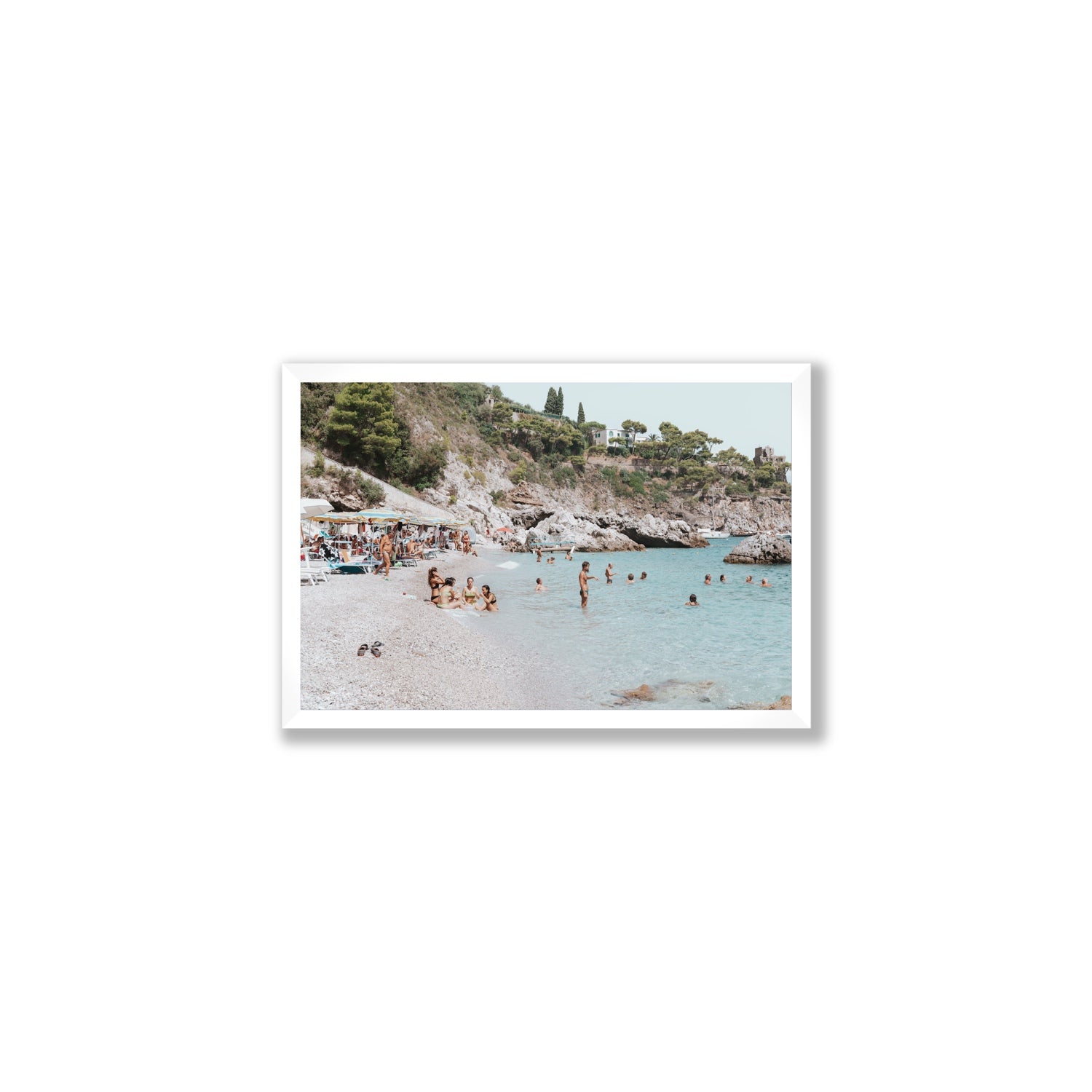 La Vacanza Amalfi Mediterranean wall art Medium full-bleed fine art print in white frame