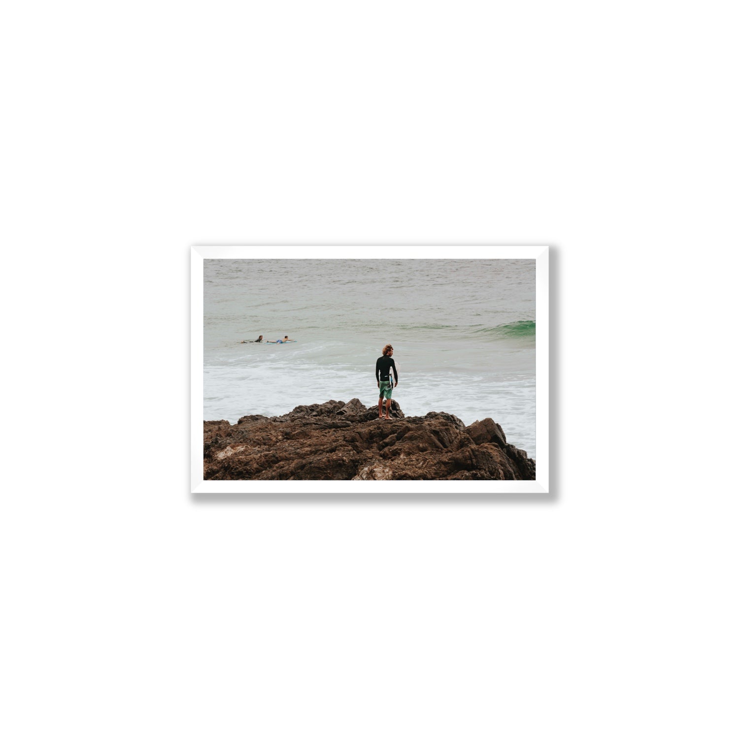Let The Sea Set You Free Byron Bay Surf wall art Medium full-bleed fine art print in white frame